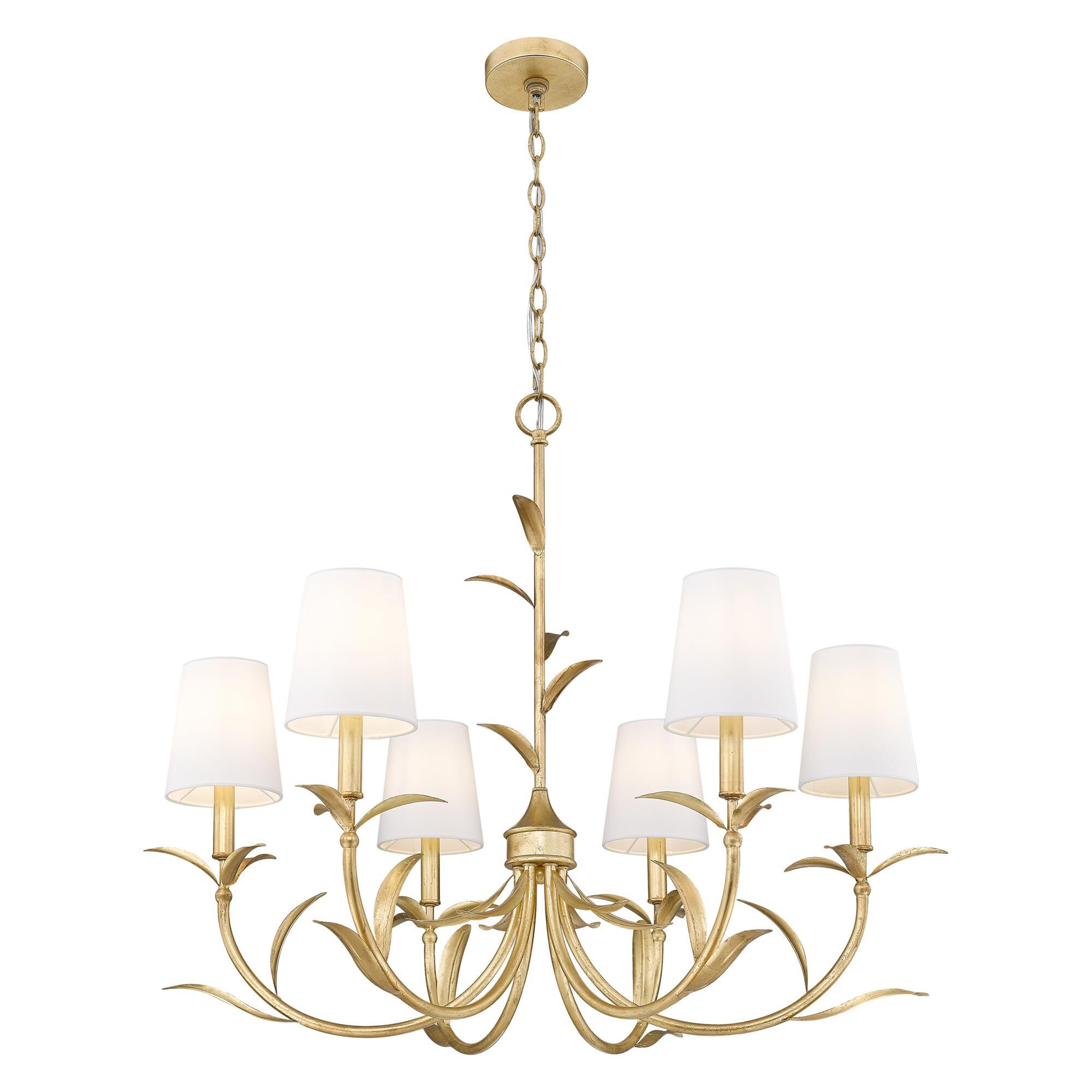 Shown in Gold Leaf finish and White glass