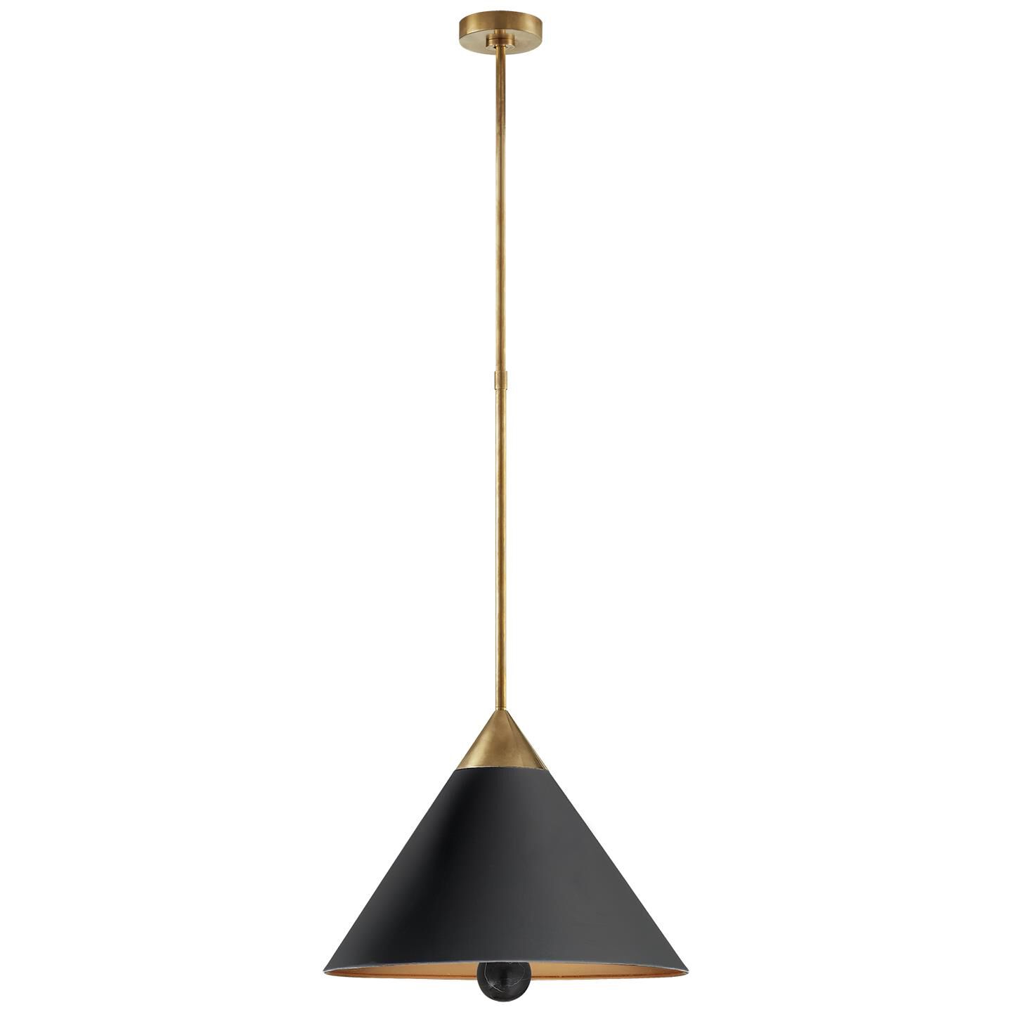 Shown in Antique-Burnished Brass finish and Frosted Acrylic glass and Black shade