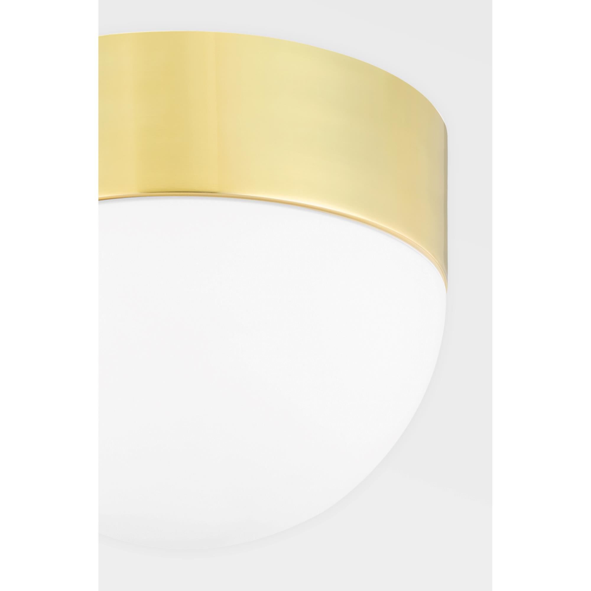 Shown in Aged Brass finish and Glass shade