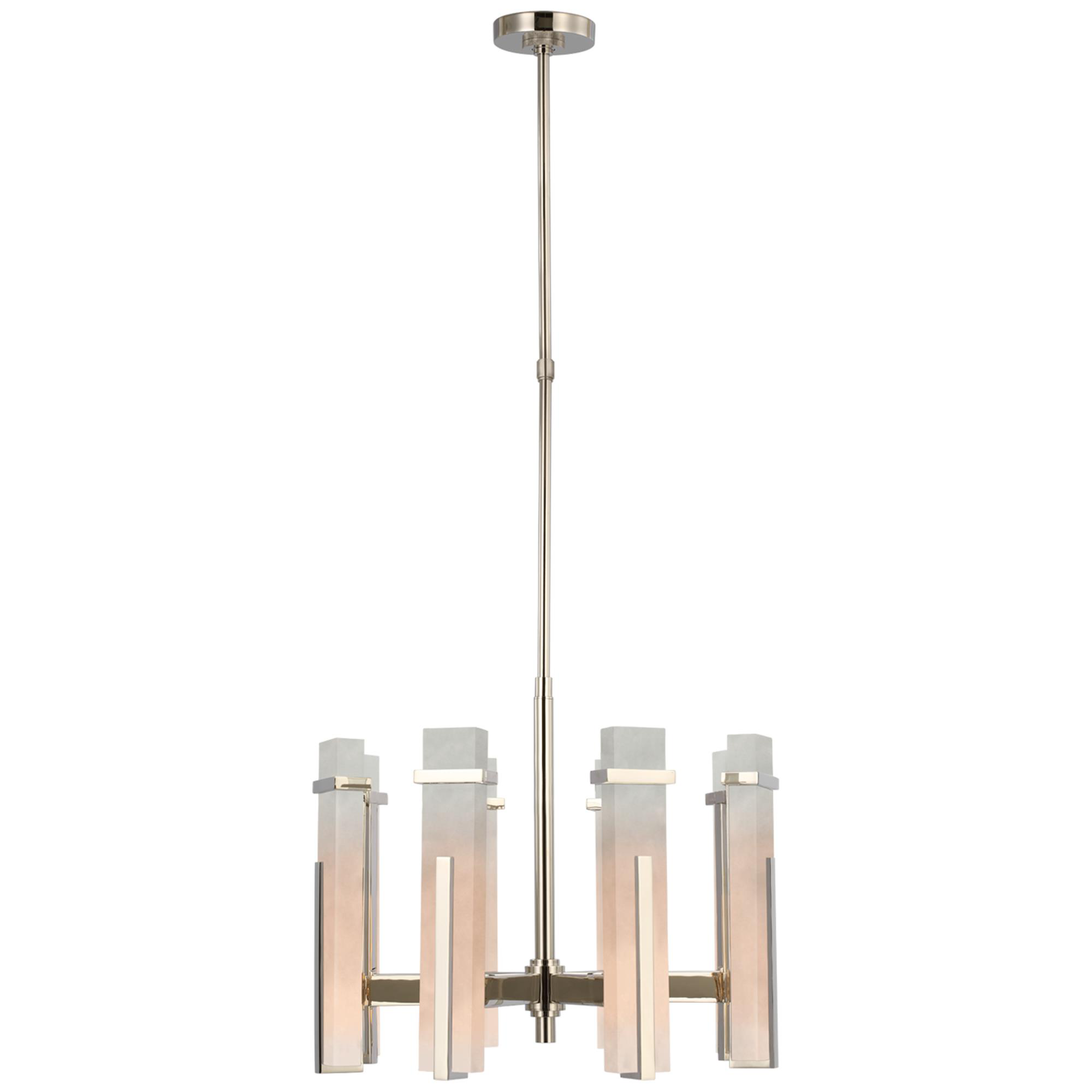 Shown in Polished Nickel finish and Alabaster shade