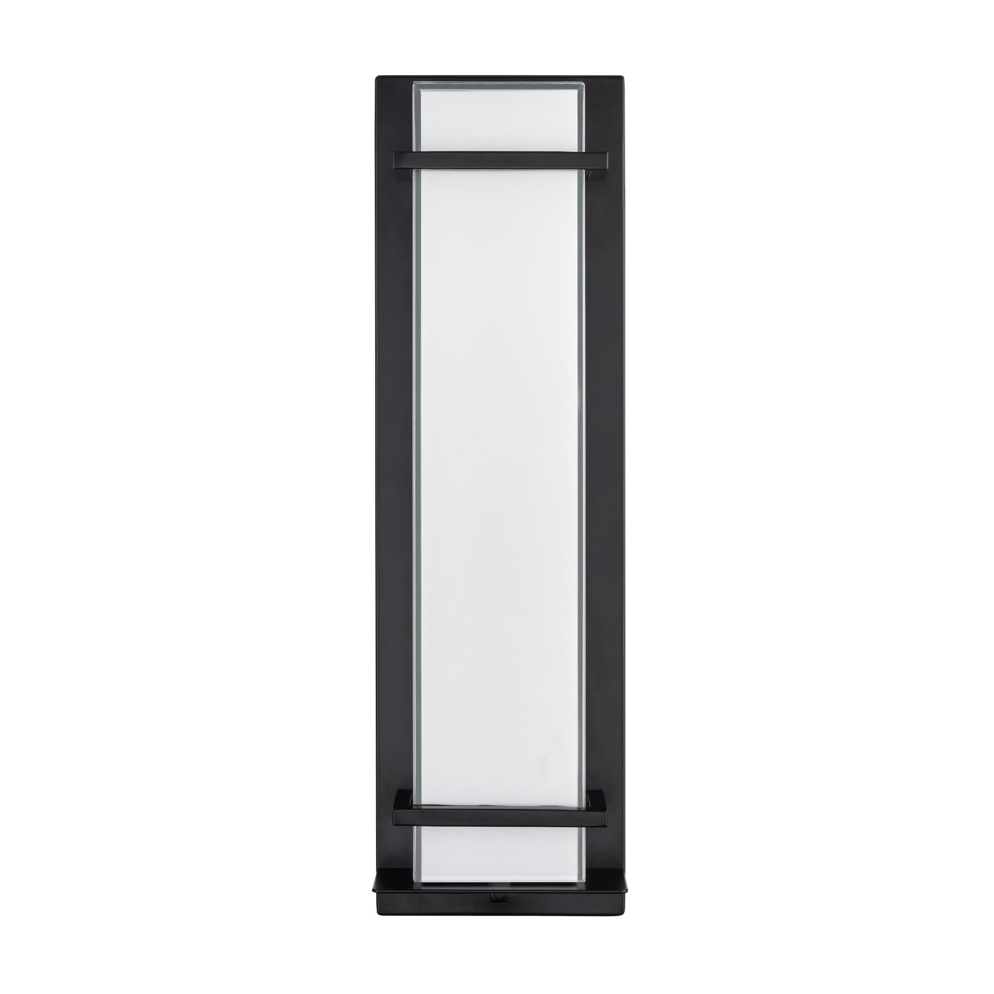 Shown in Powder Coated Black finish and White glass