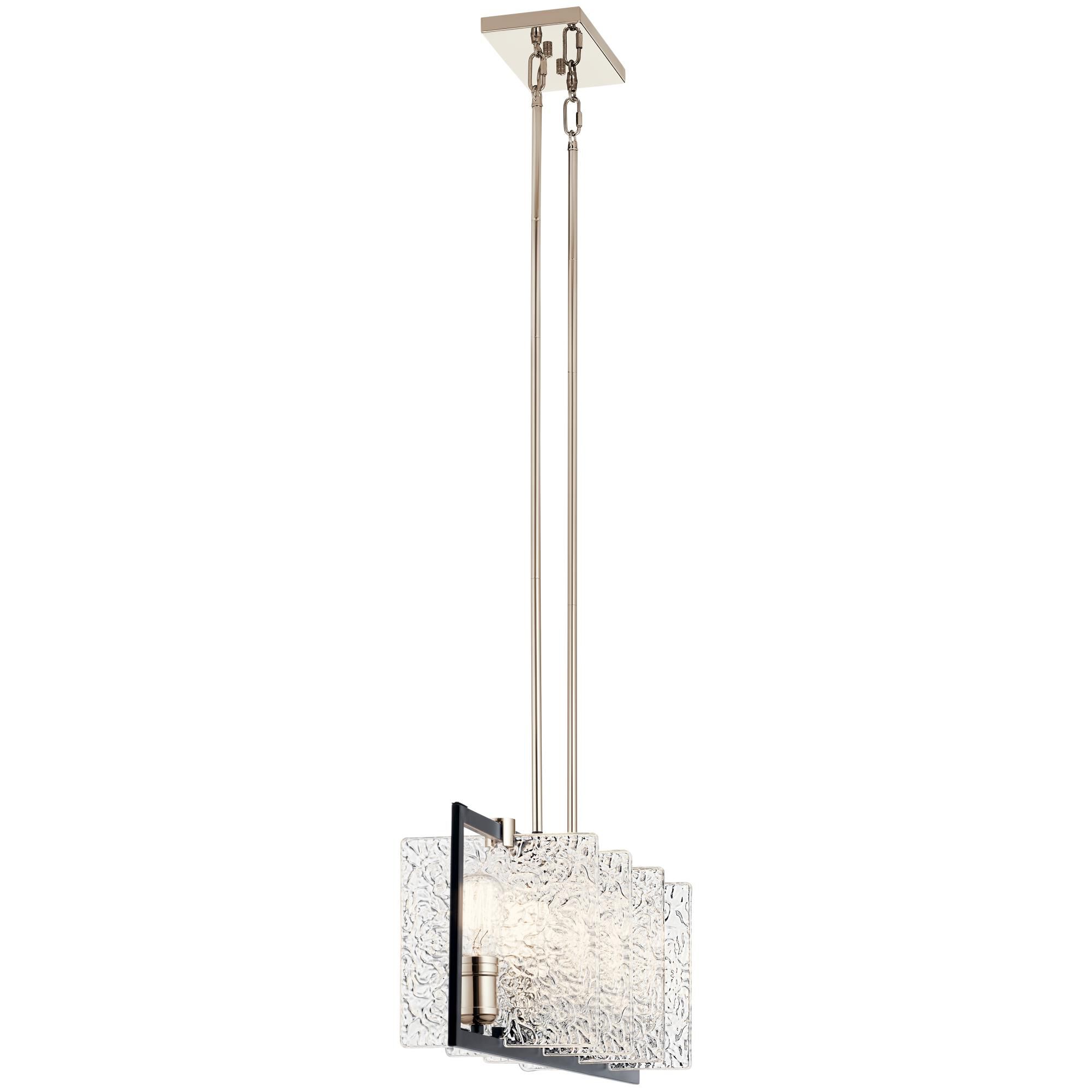 Shown in Black finish and Clear Textured Cast glass