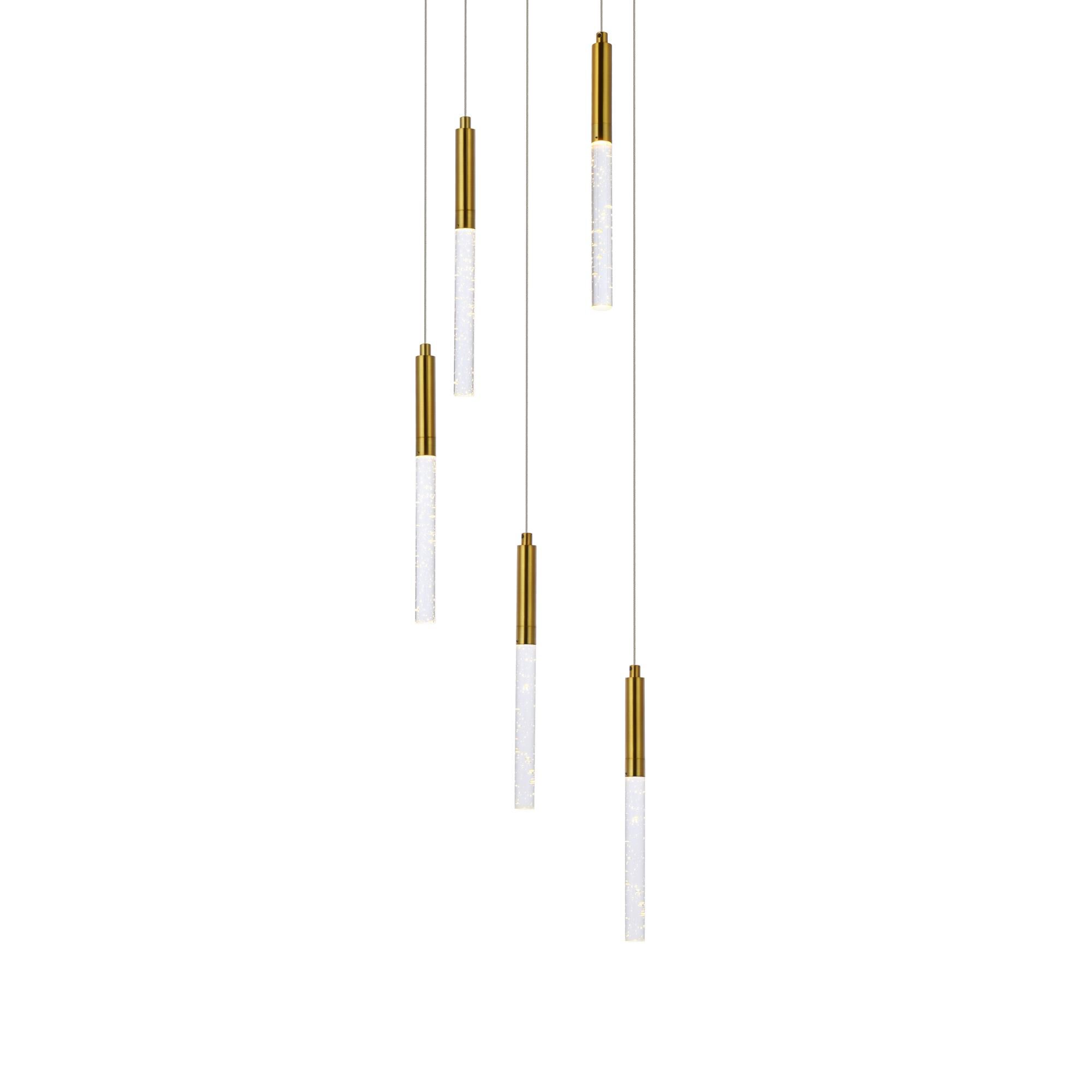 Ruelle 16 Inch 5 Light LED Multi Light Pendant by Elegant Lighting
