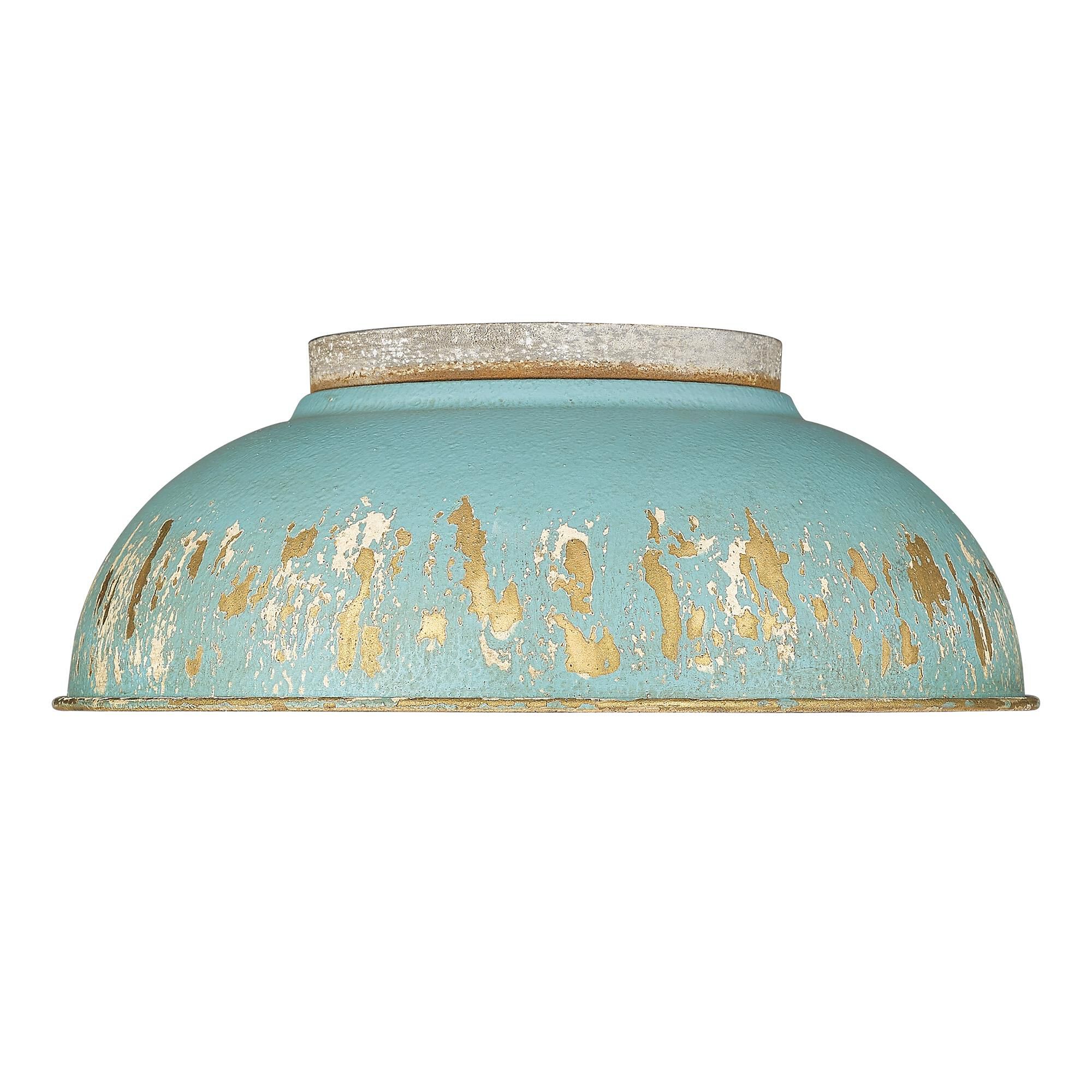 Shown in Aged Galvanized Steel finish and Antique Teal shade