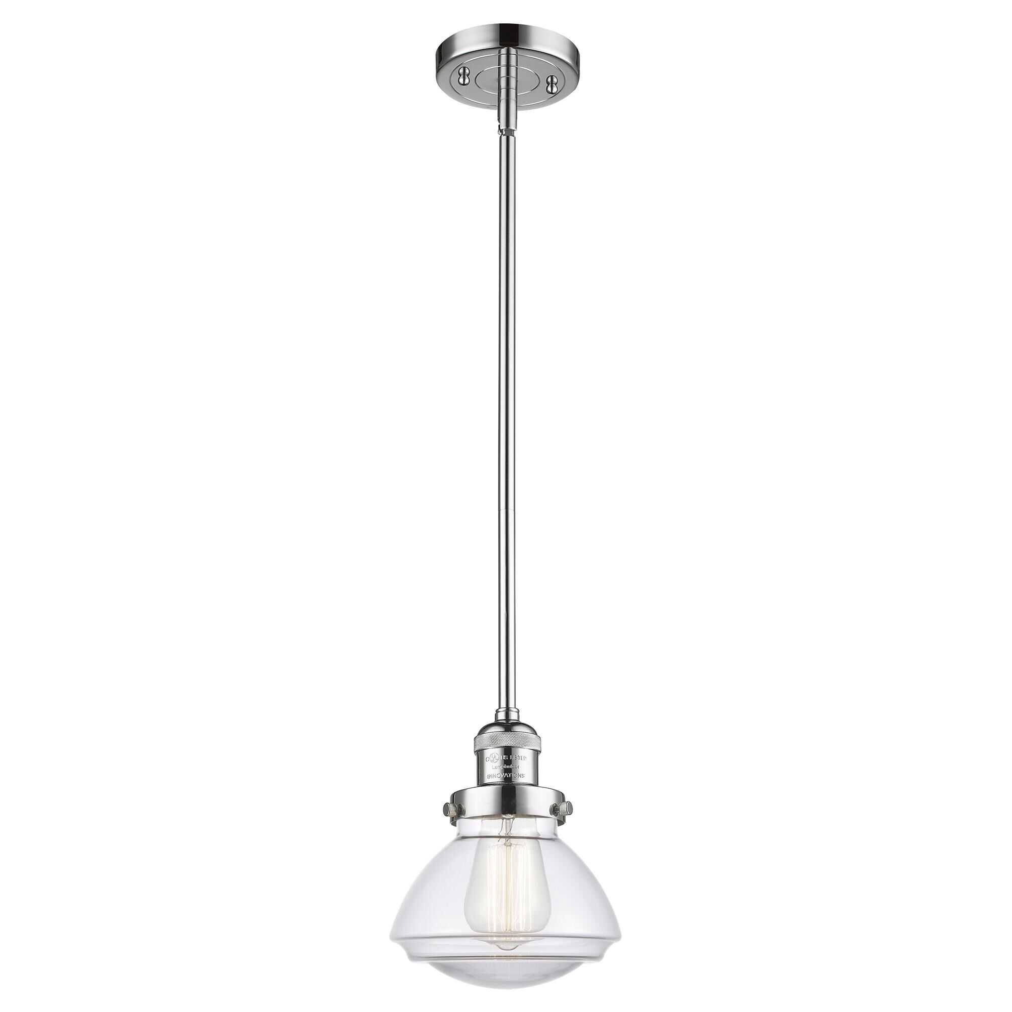 Shown in Polished Chrome finish and Bell glass and Glass shade