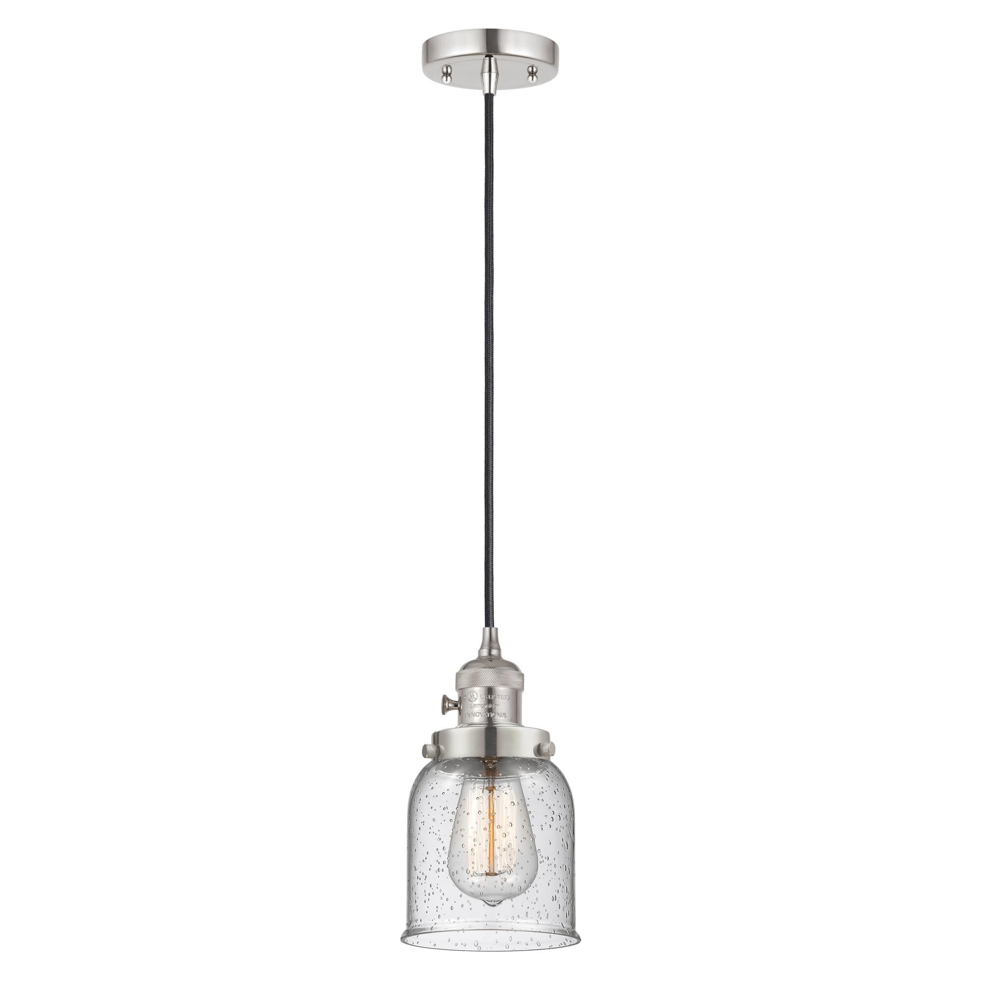 Shown in Polished Nickel finish and Seedy glass