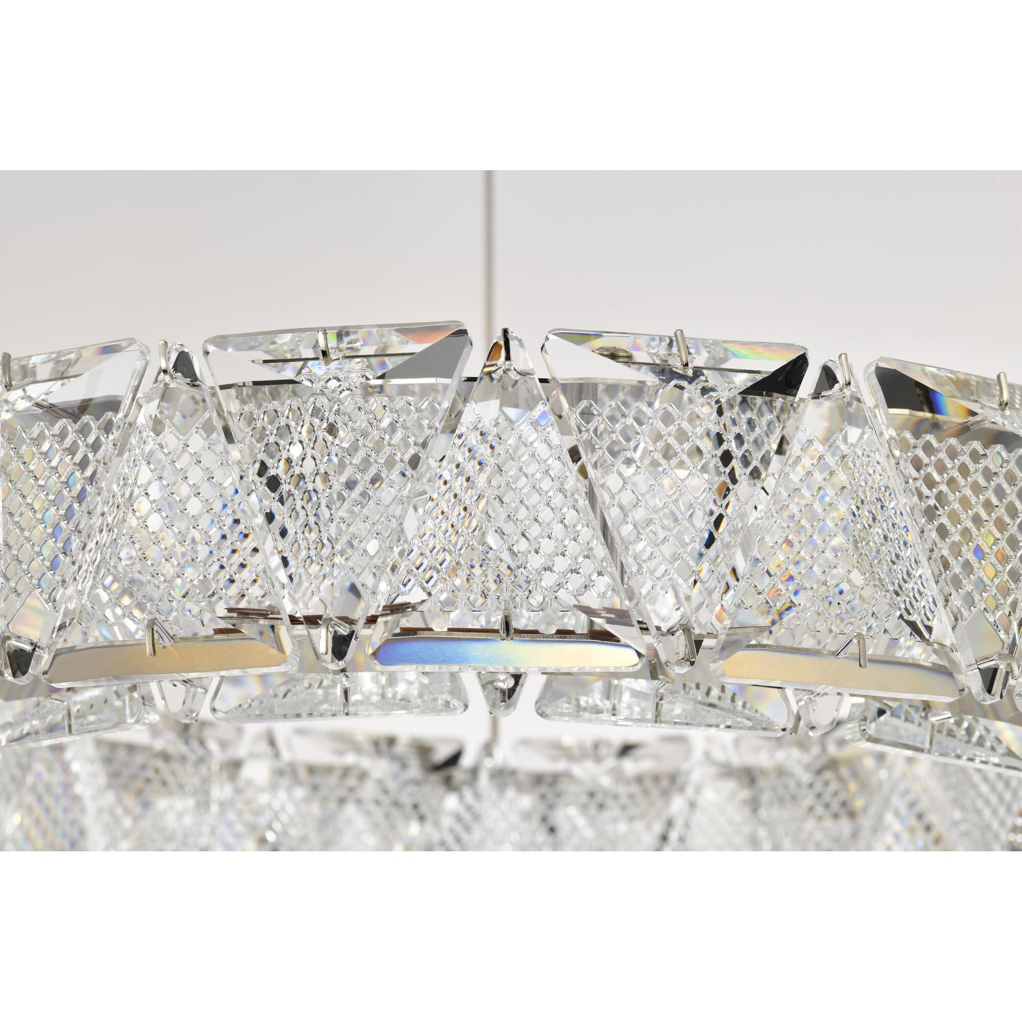Shown in Polished Nickel finish and Clear K9 Crystal glass