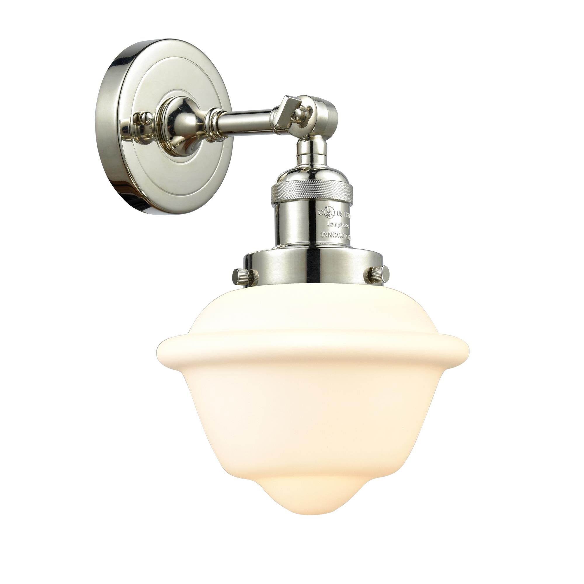 Shown in Polished Nickel finish and Matte White Cased glass