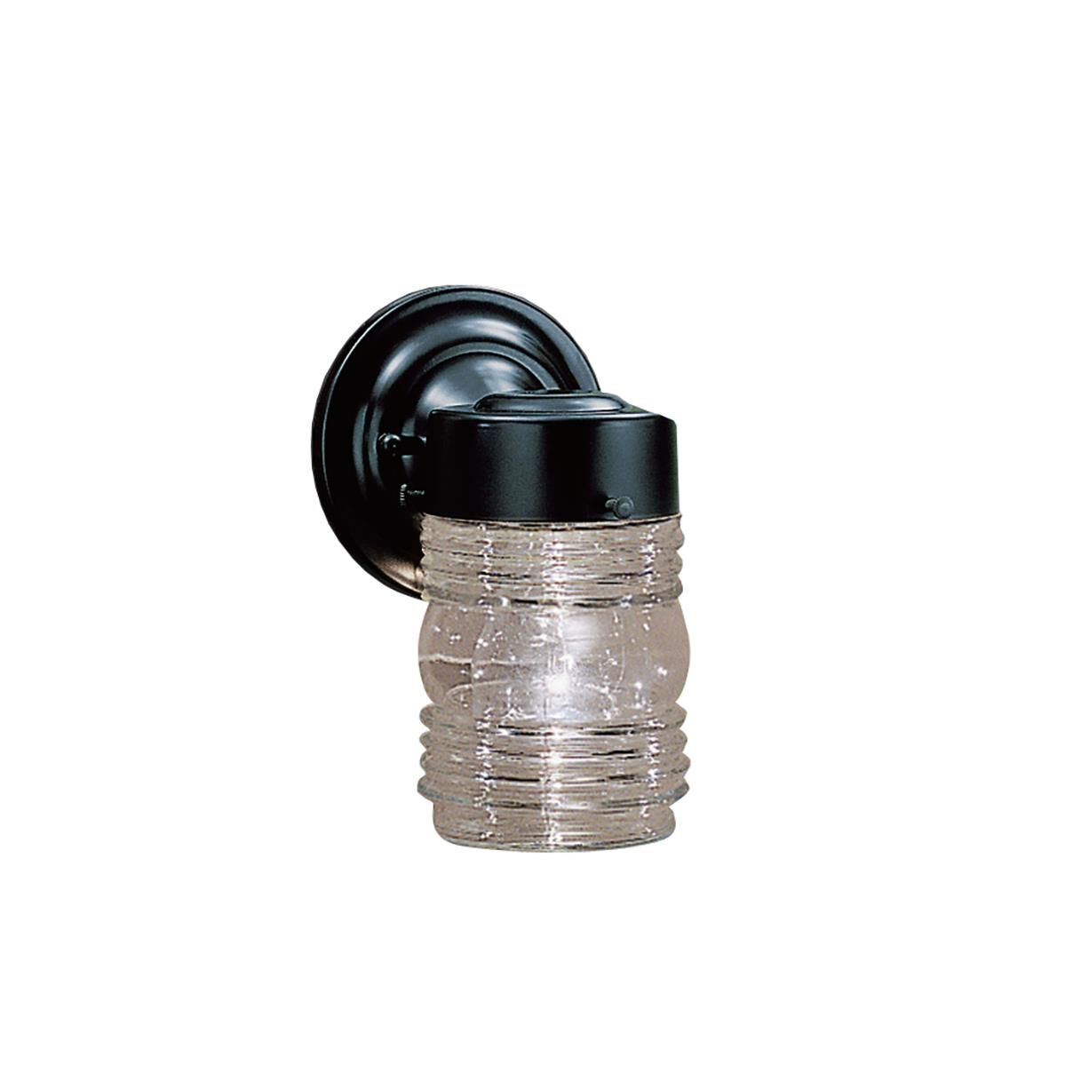 Shown in Black finish and Clear glass