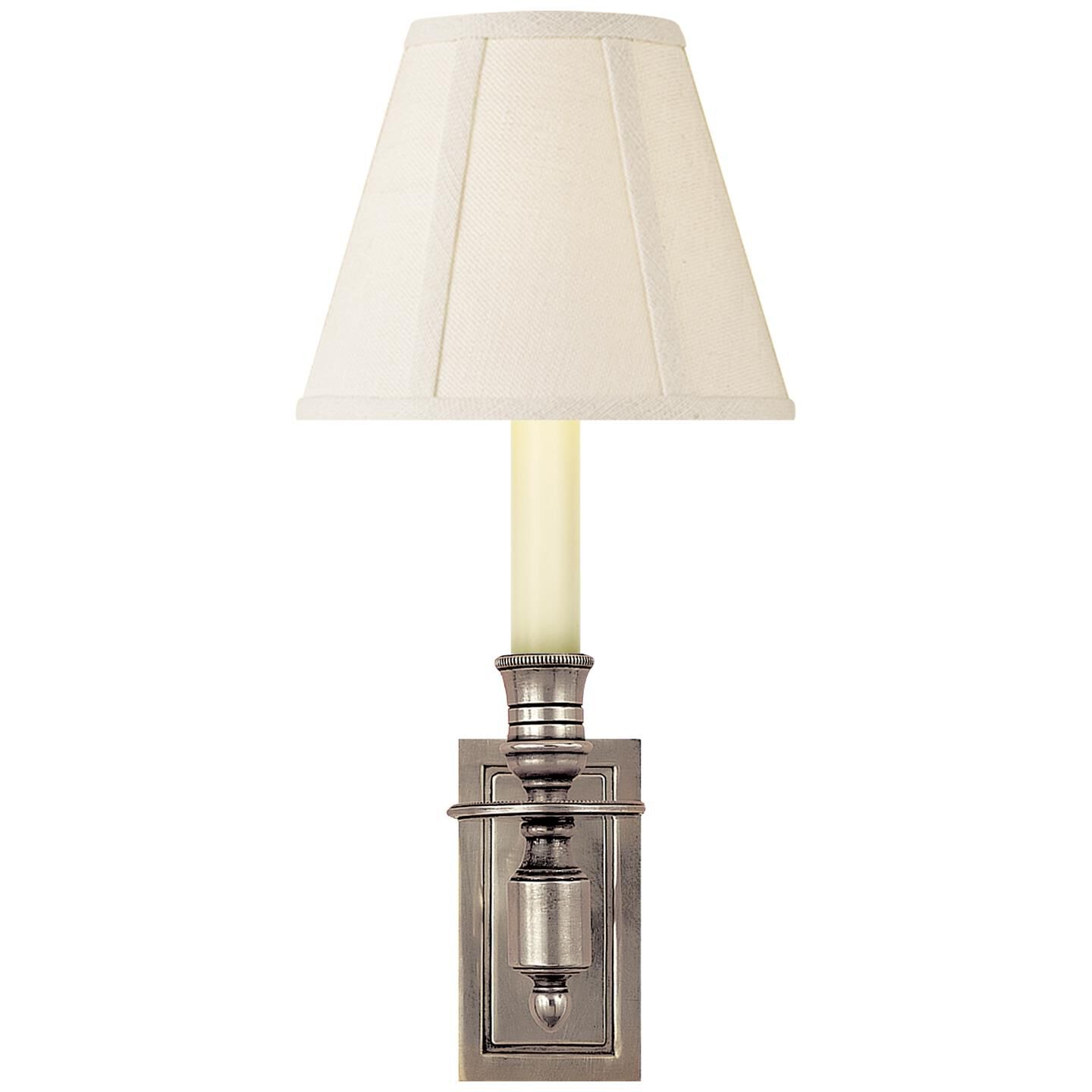 Shown in Antique Nickel finish and Linen shade