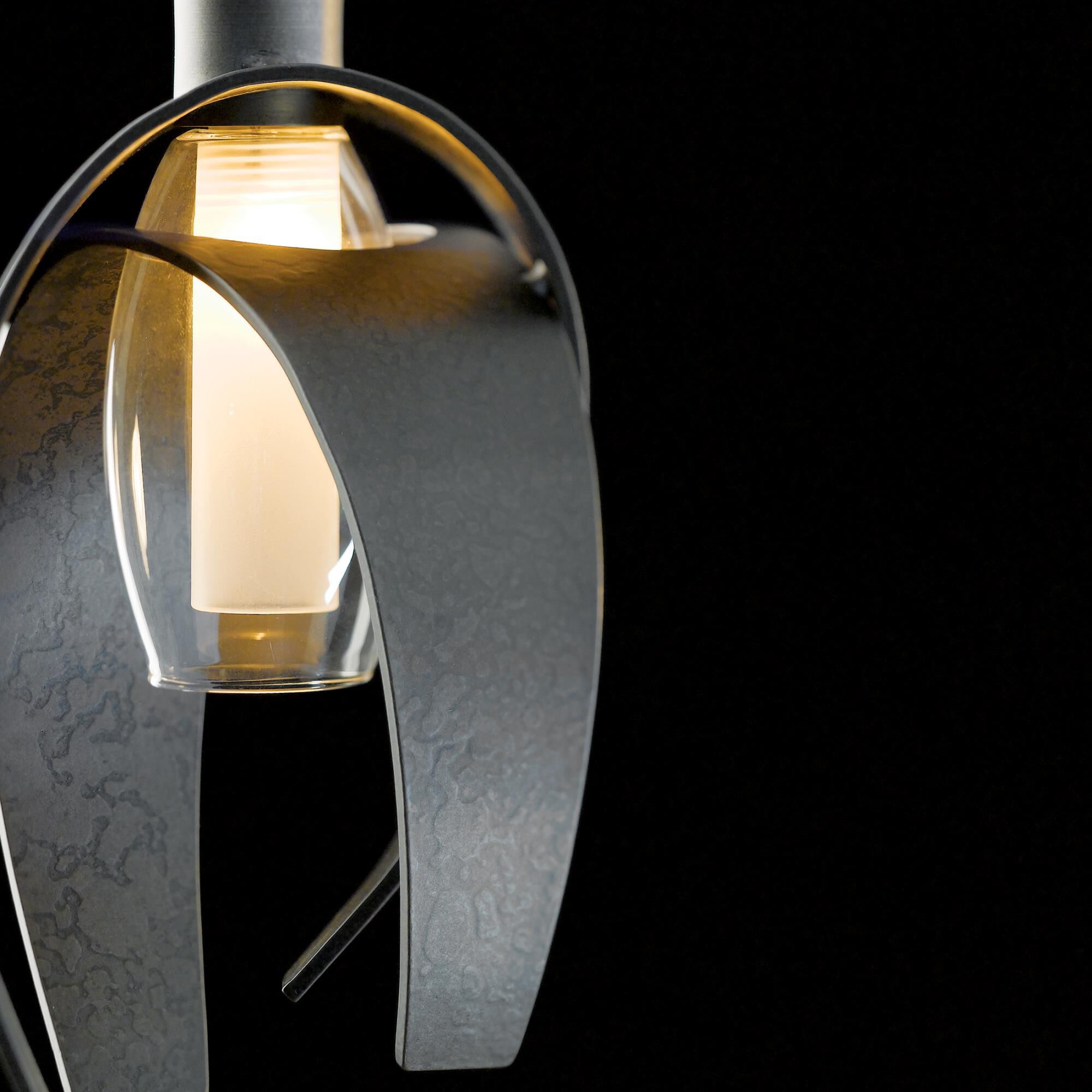 Shown in Dark Smoke finish and Clear With Frost glass