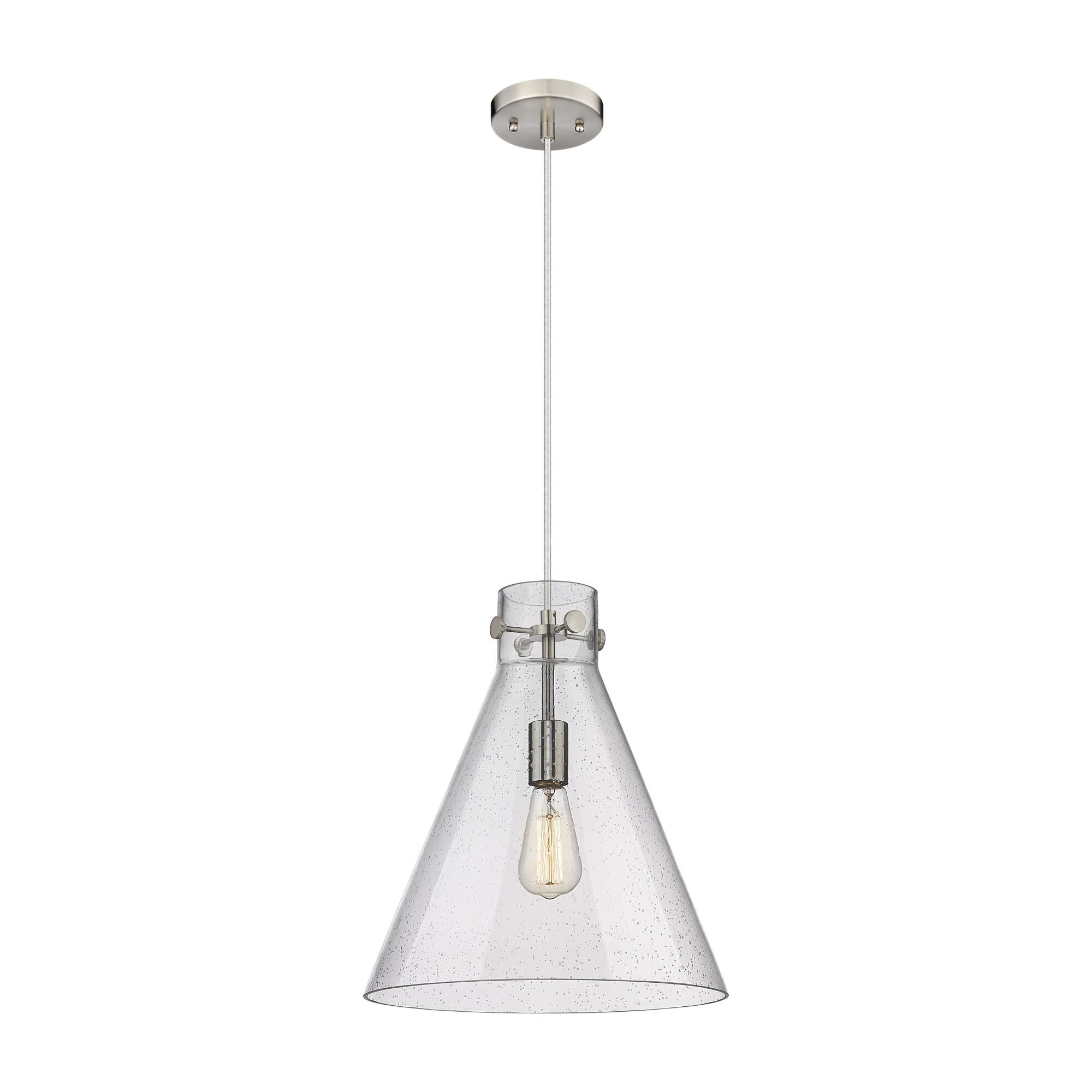 Shown in Satin Nickel finish and Seedy glass