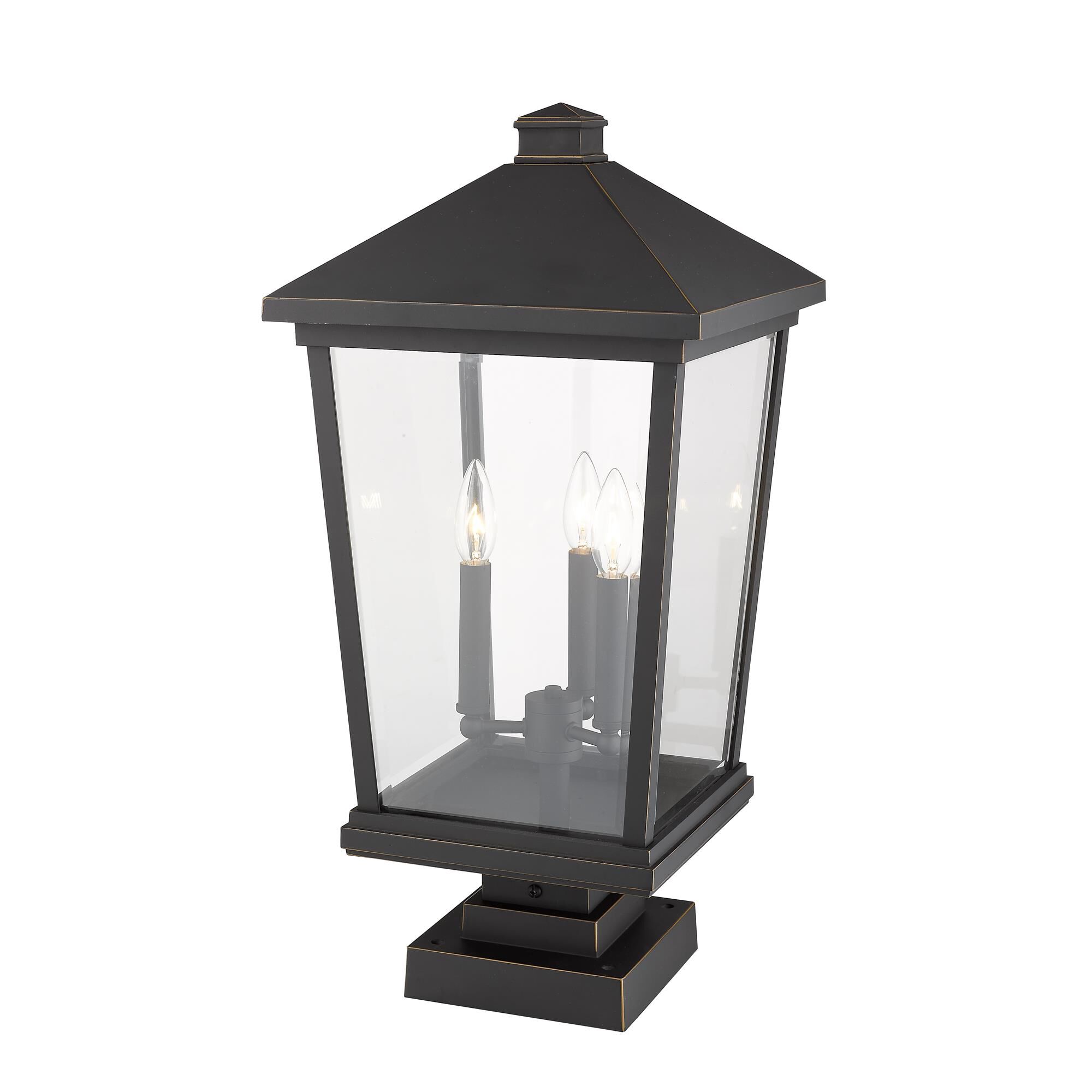 Shown in Oil Rubbed Bronze finish and Glass shade