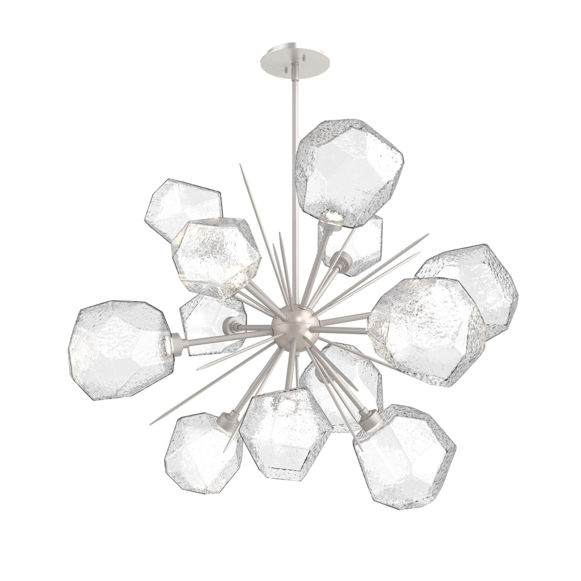 Shown in Metallic Beige Silver finish and Clear glass