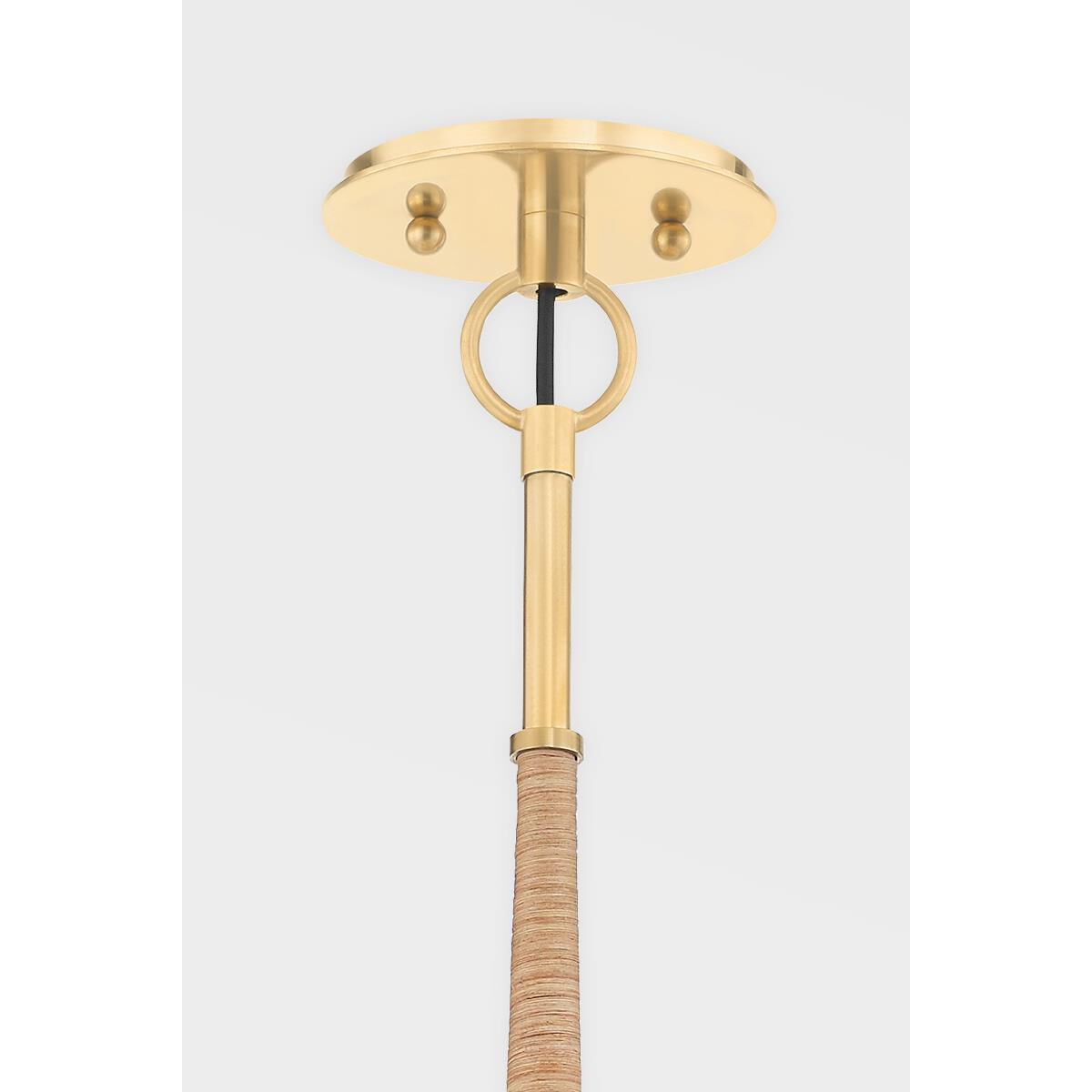 Shown in Aged Brass finish and White Belgian Linen shade