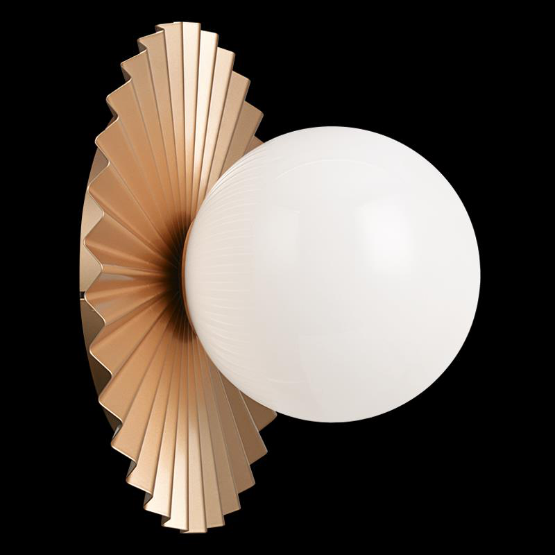 Shown in Matte Gold finish and Opal glass