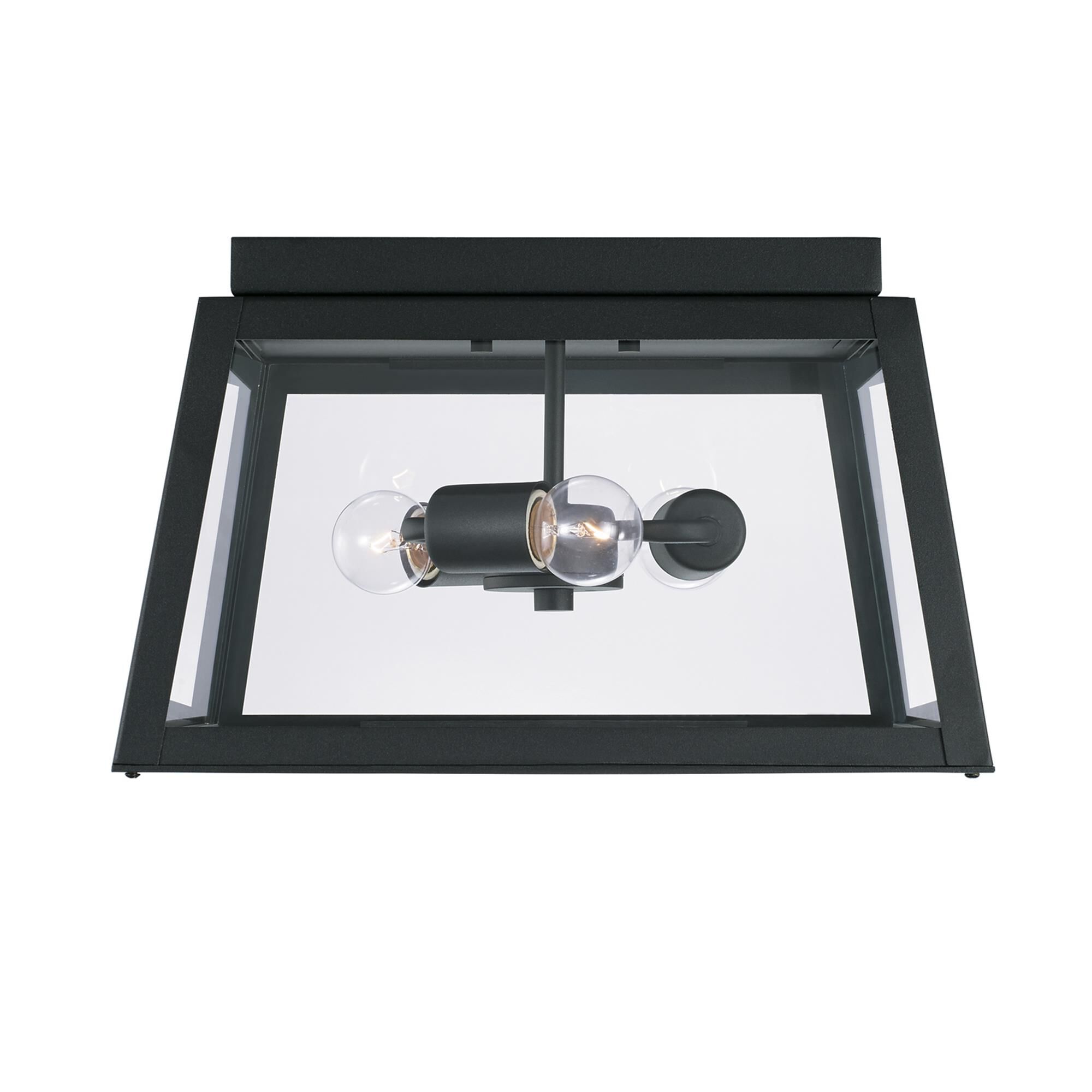 Shown in Black finish and Clear glass