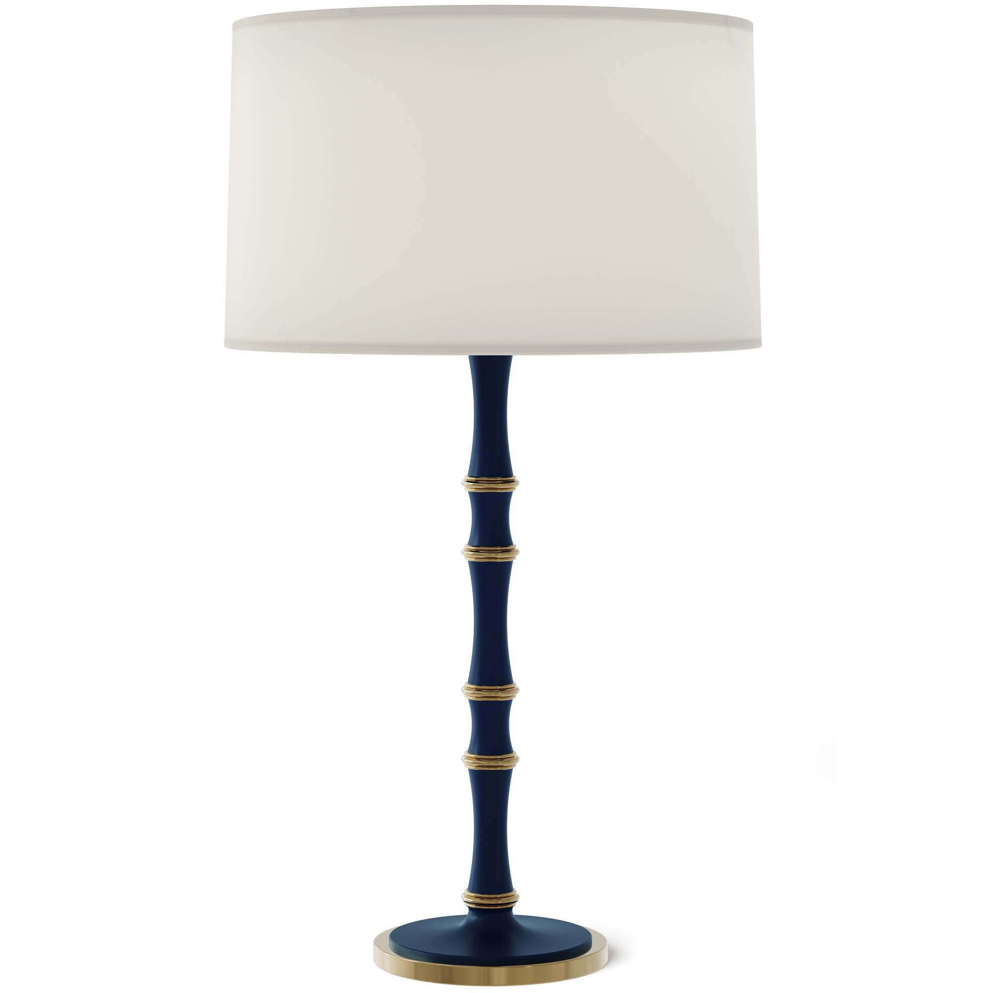 Shown in Matte Midnight Blue finish and Fondine shade and Modern Brass  accent