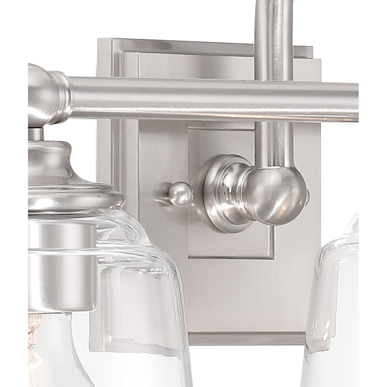 Shown in Brushed Nickel finish and Clear glass