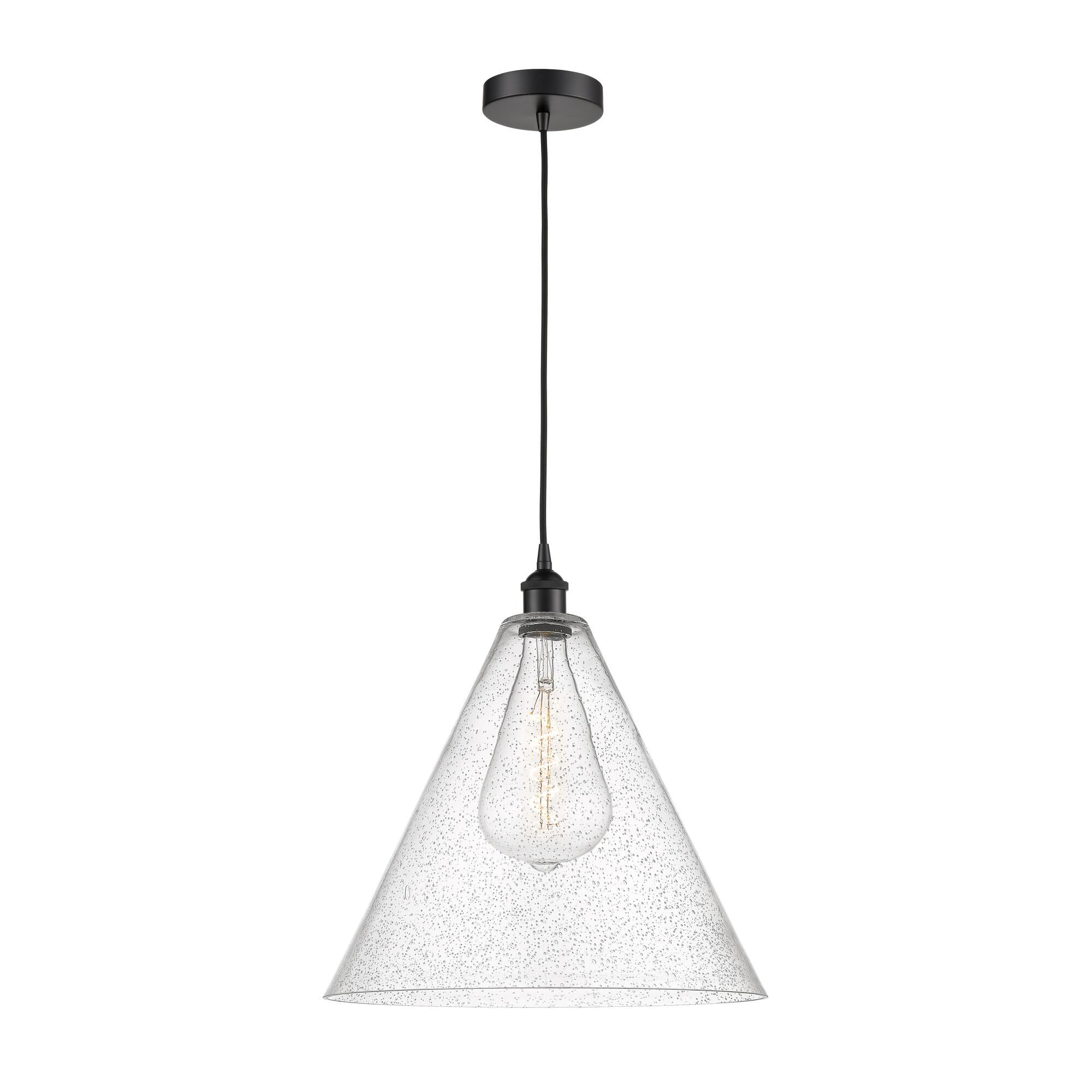 Shown in Matte Black finish and Seedy glass