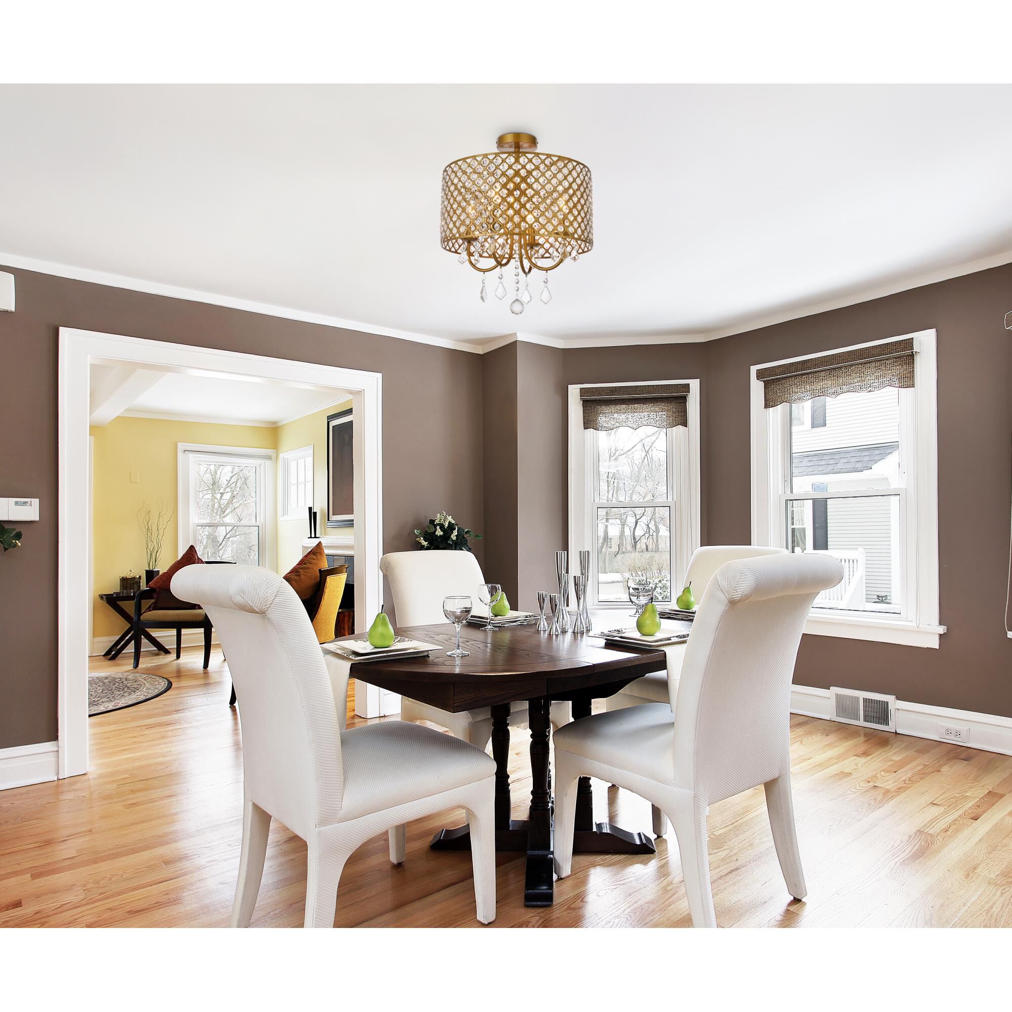 Elise 17 Inch 4 Light Semi Flush Mount by Elegant Lighting