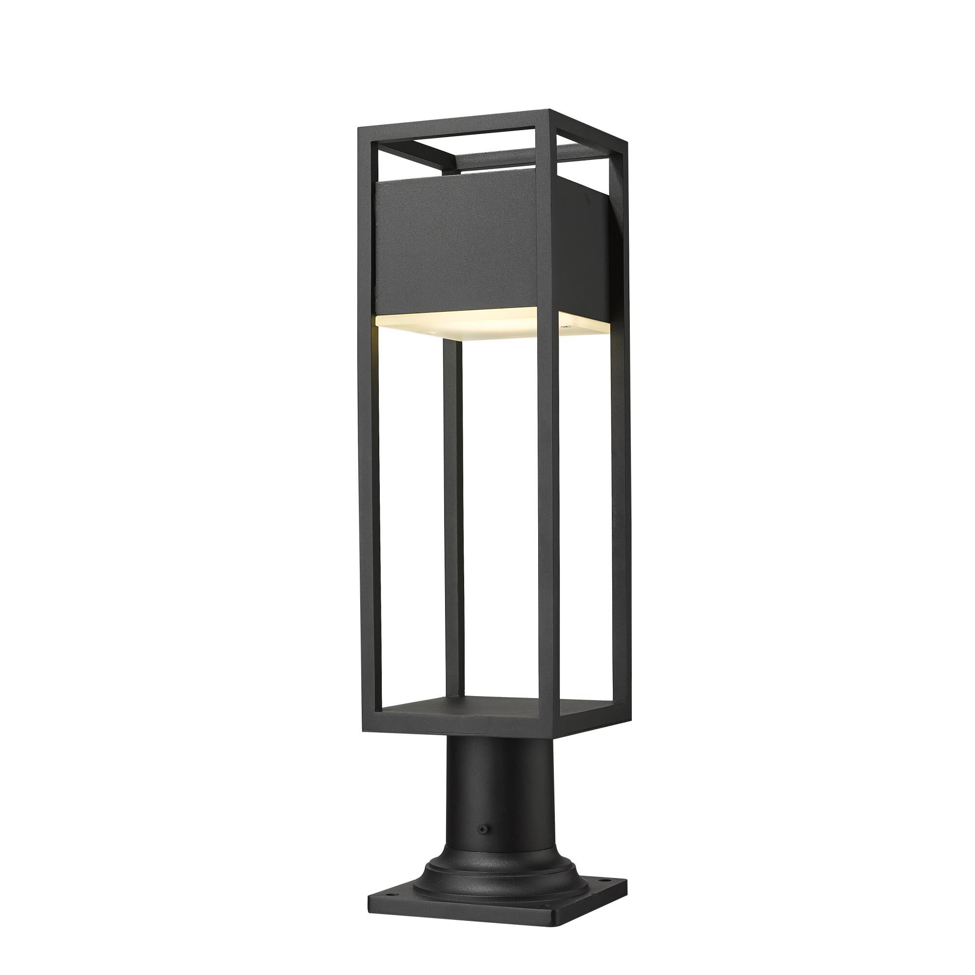 Shown in Black finish and Glass shade