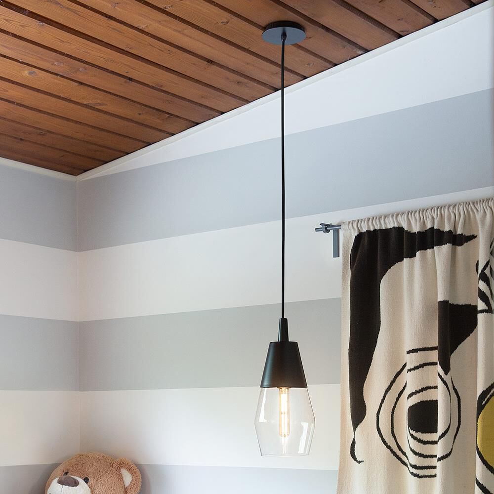 Shown in Lacquered Brass finish and Clear glass