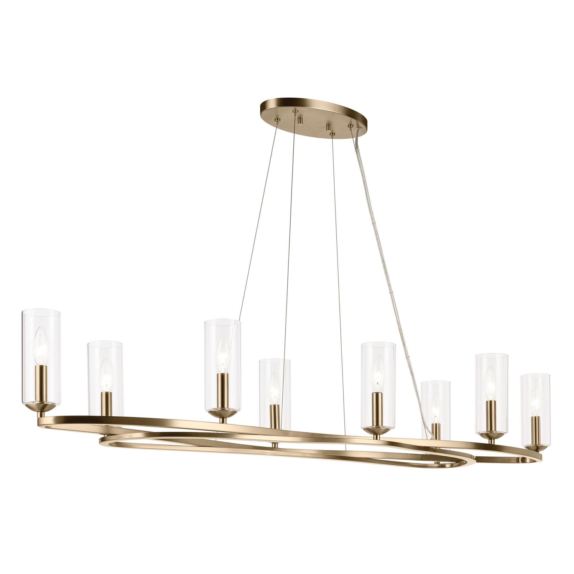 Shown in Champagne Bronze finish and Clear glass
