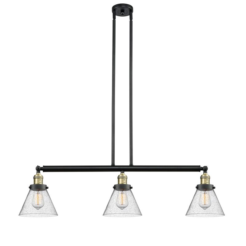Bruno Marashlian Large Cone 36 Inch 3 Light Linear Suspension Light by Innovations Lighting