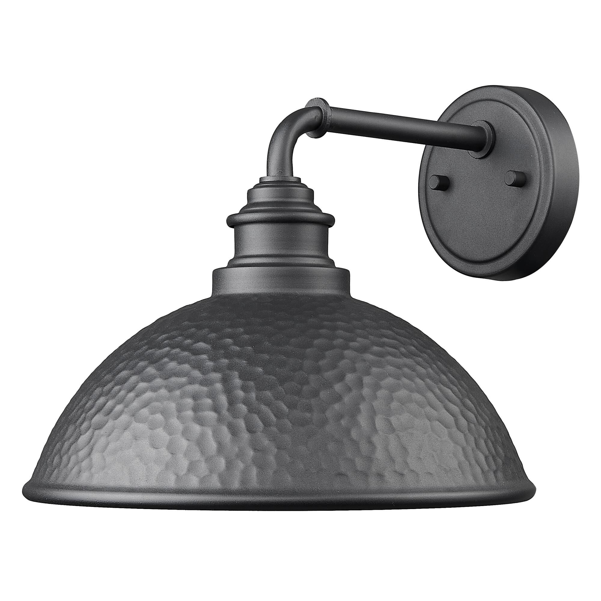 Shown in Hammered Black With Matte Gold Interior finish and Black Hammered Metal shade