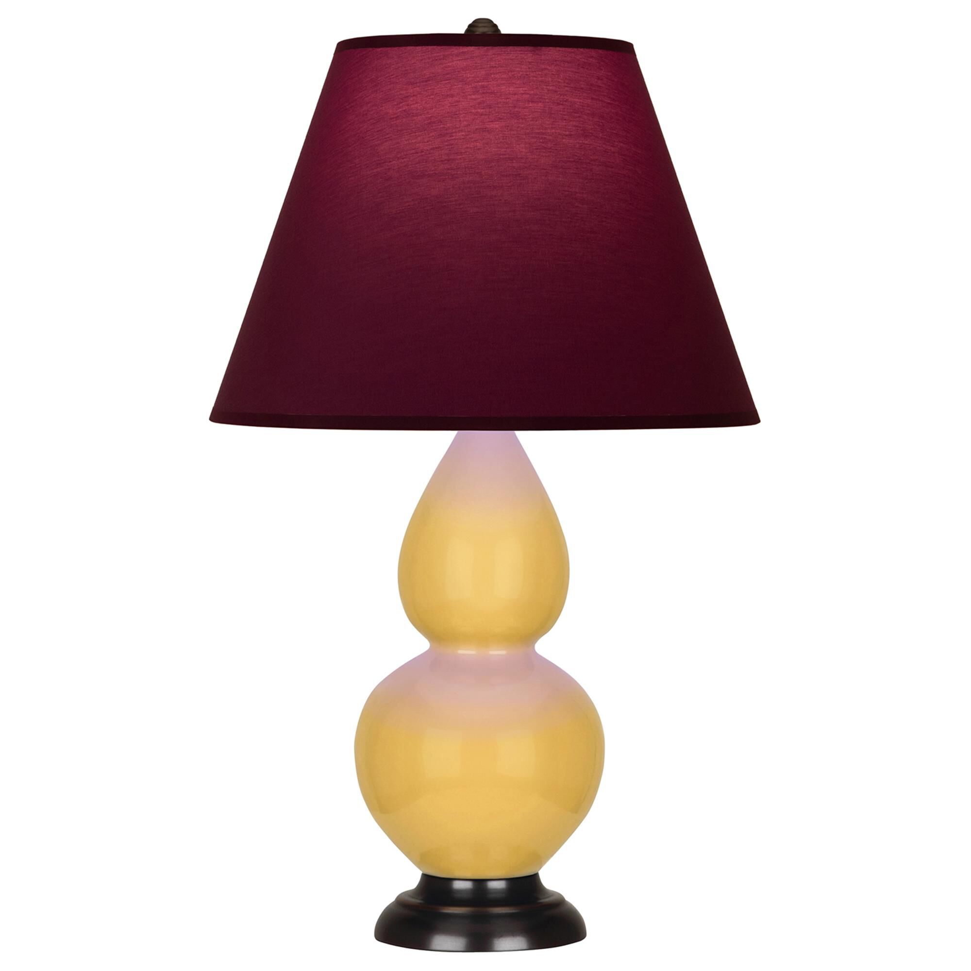 Shown in Sunset finish and Plum and Lavender shade and Deep Patina Bronze accent