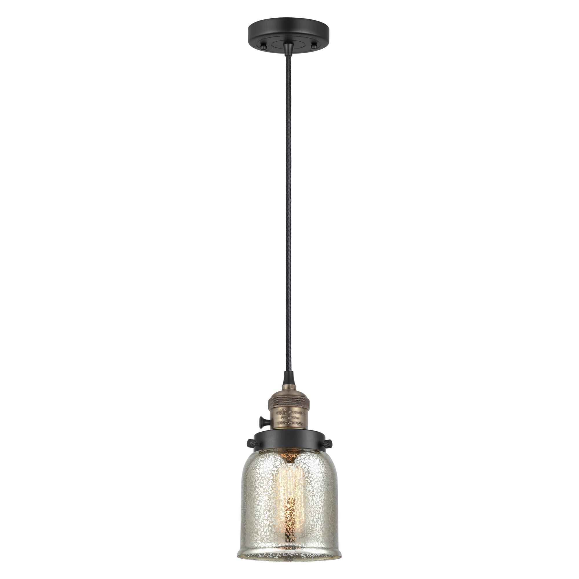 Shown in Black Antique Brass finish and Silver Plated Mercury glass