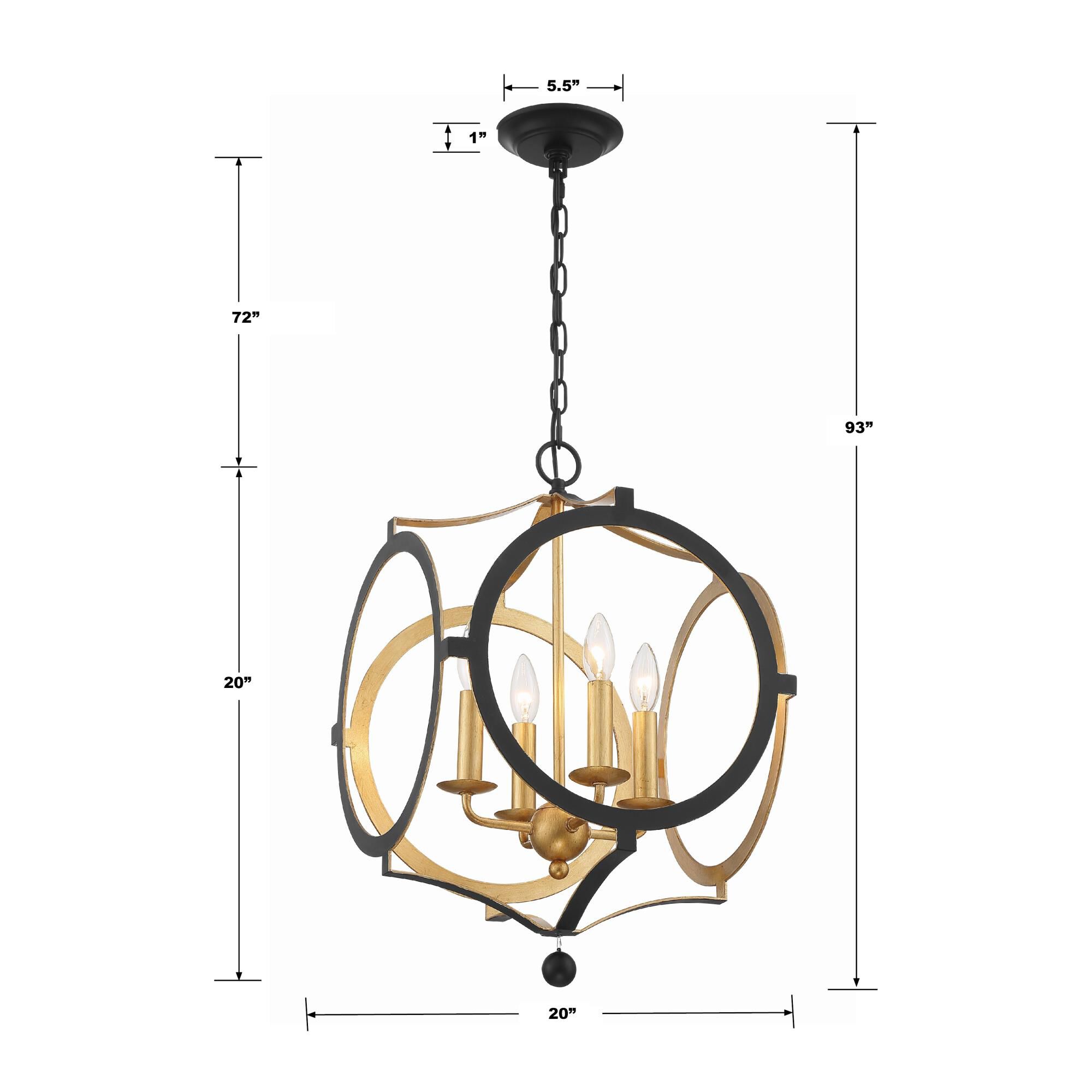 Odelle 20 Inch 4 Light Mini Chandelier by Crystorama