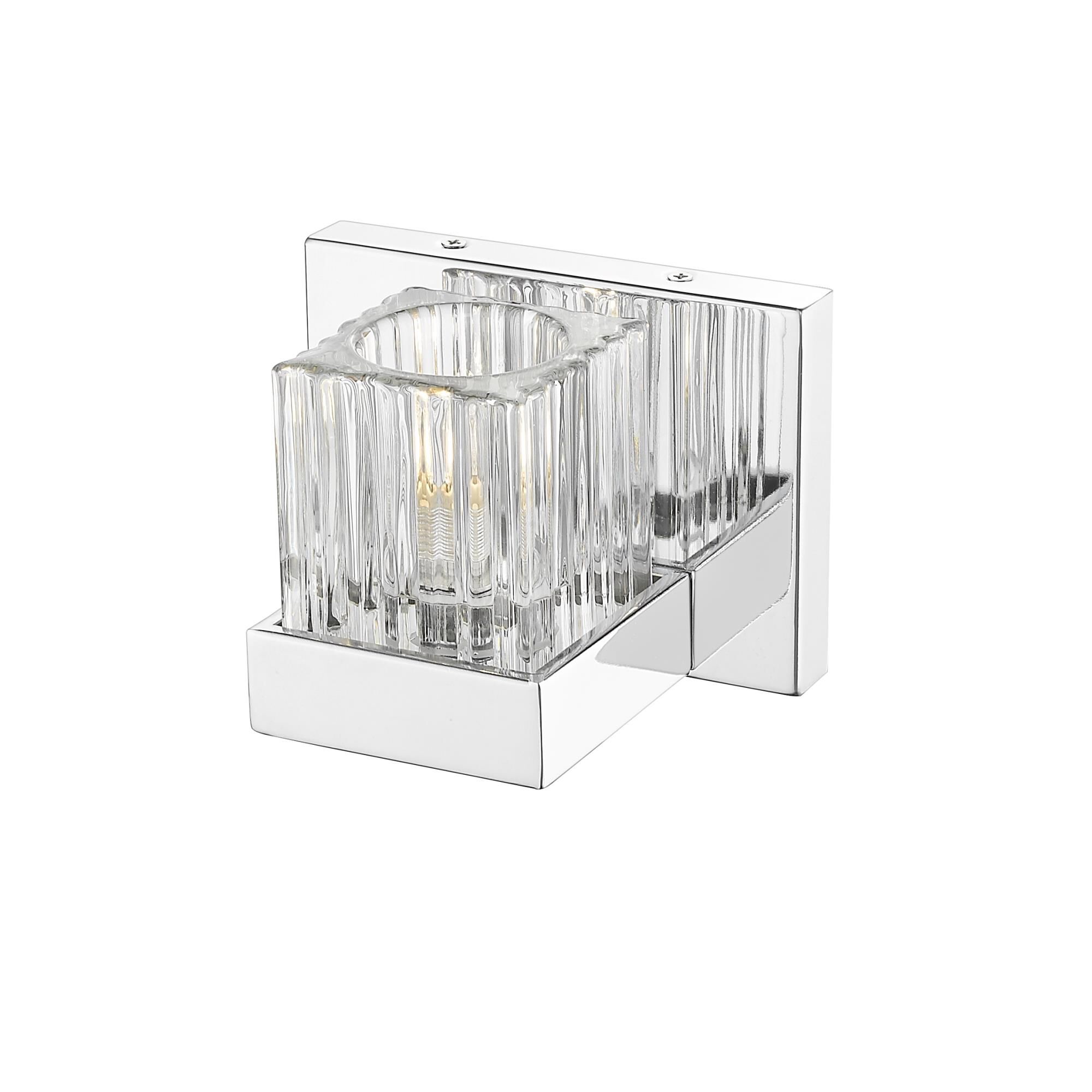 Shown in Chrome finish and Crystal glass and Crystal shade