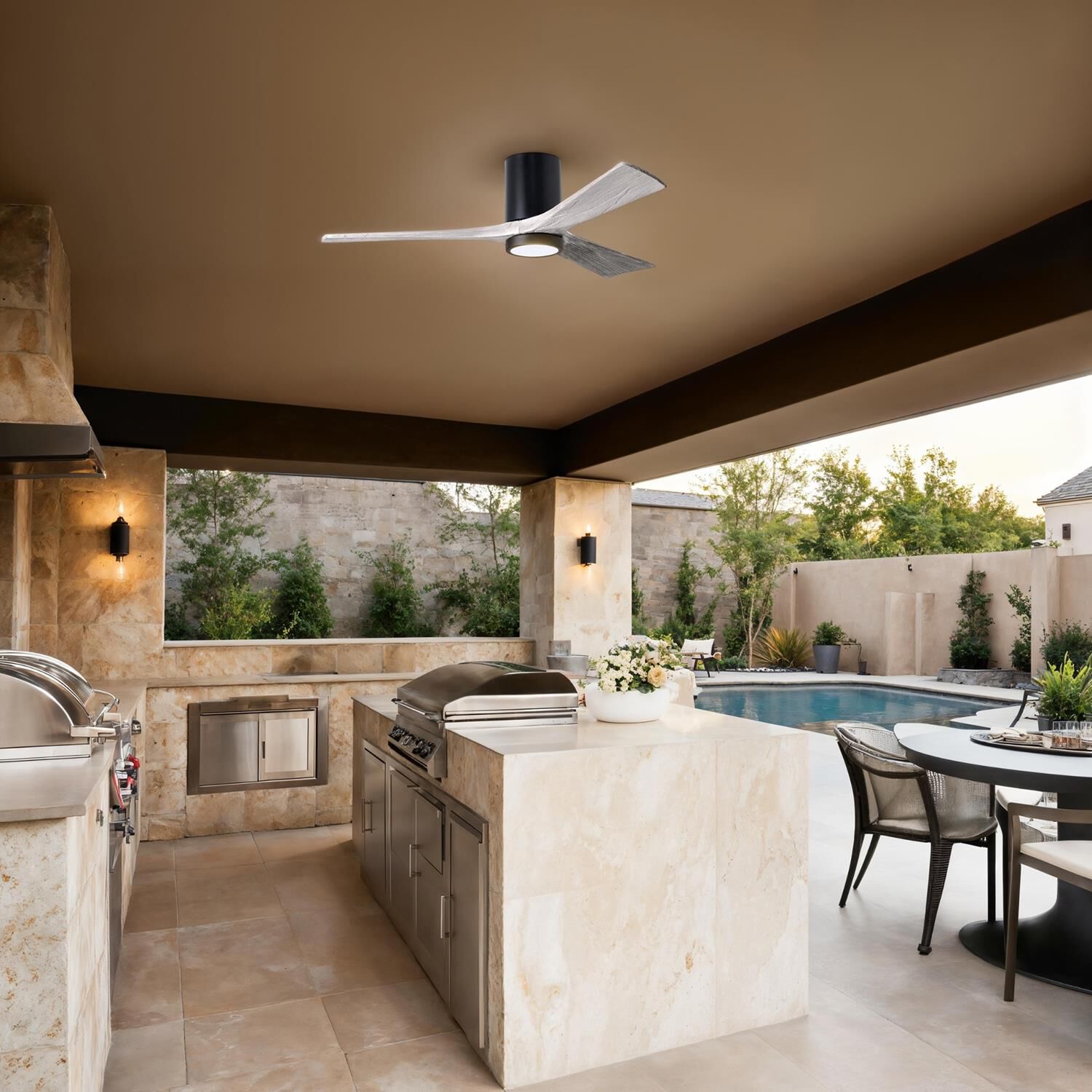 Irene 52 Inch Flush Mount Fan with Light Kit by Matthews Fan Company