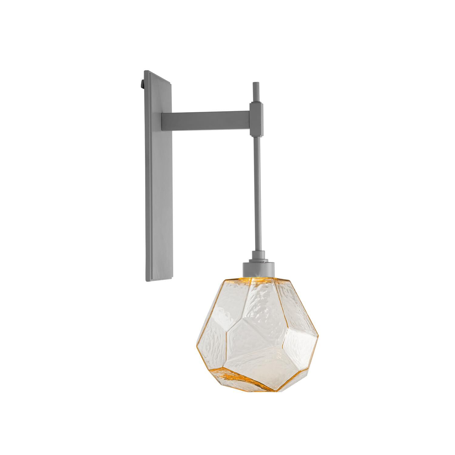 Shown in Metallic Beige Silver finish and Blown Gem Amber glass
