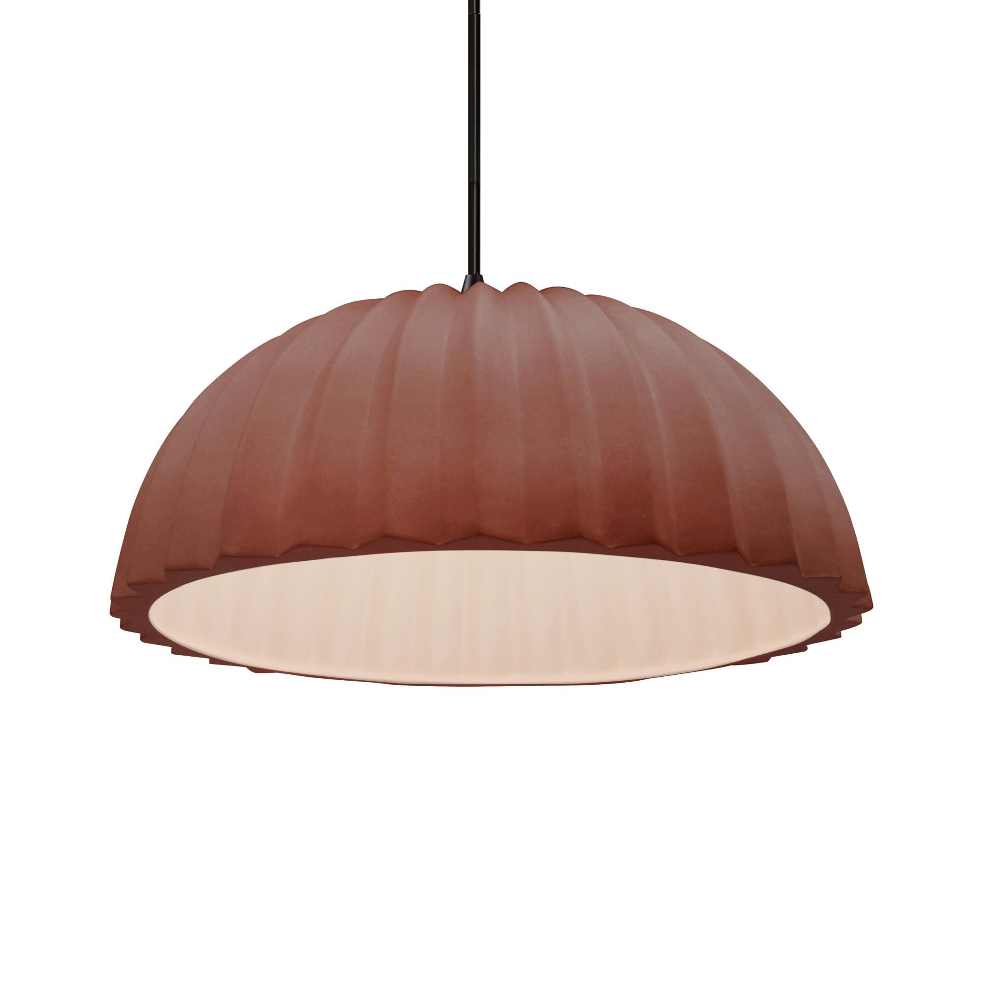 Pleated Dome 13 Inch Large Pendant by Justice Design Group