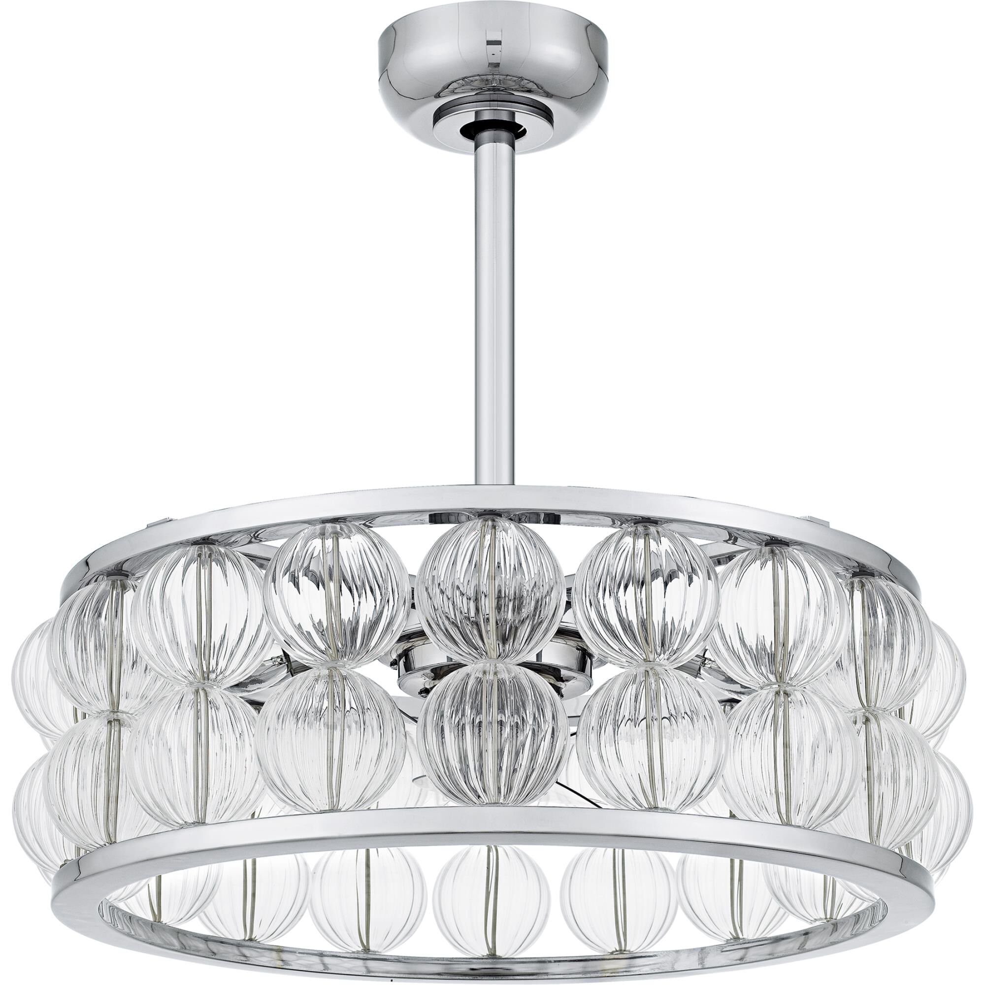 Shown in Polished Chrome finish and Clear Ribbed Glass shade
