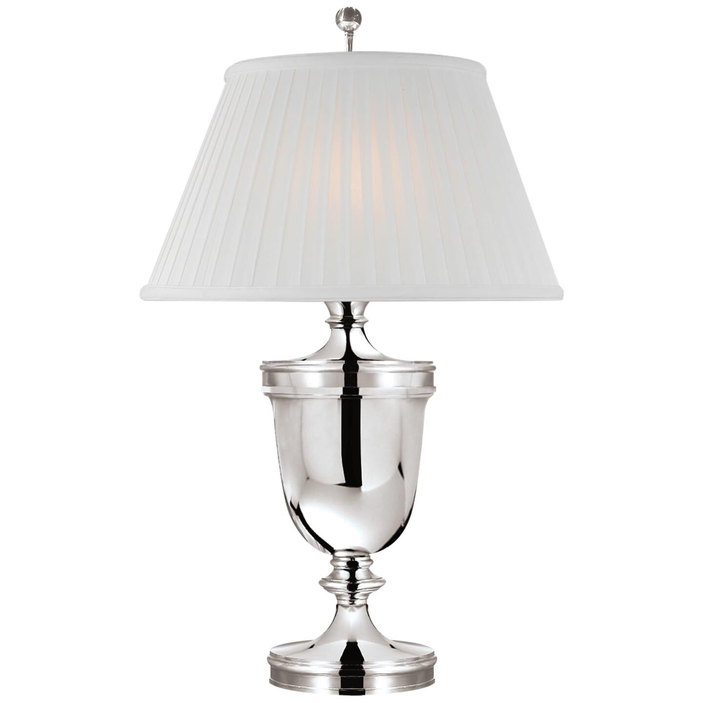 Shown in Polished Silver finish and Silk shade
