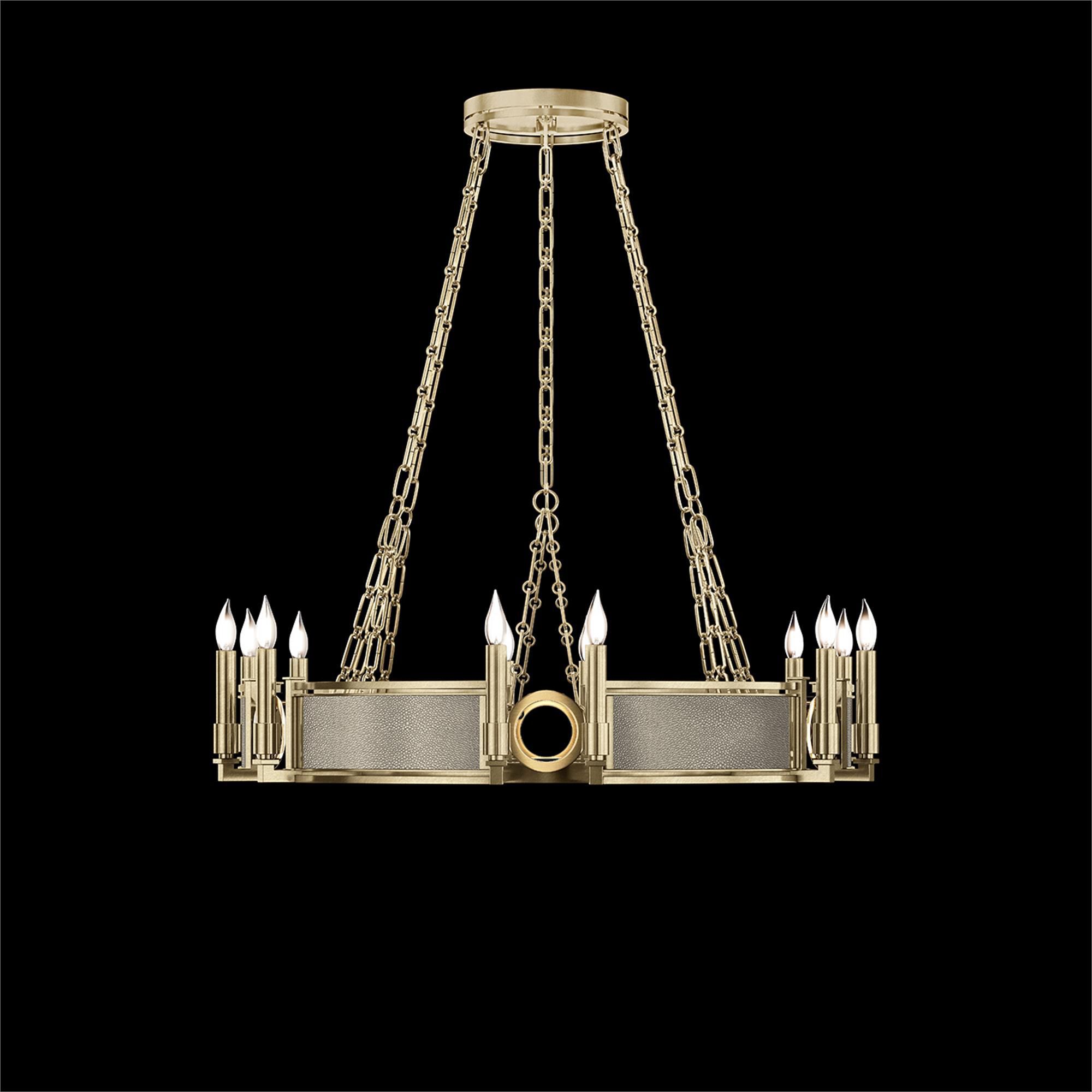 Shown in Soft Gold Leaf and Brass  finish and Coco accent