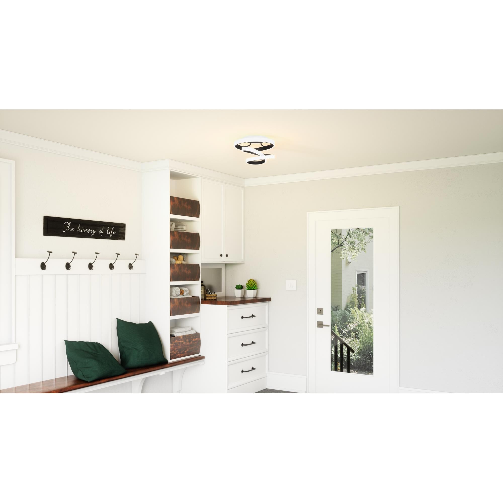 Aviva 13 Inch 1 Light LED Semi Flush Mount by Quoizel