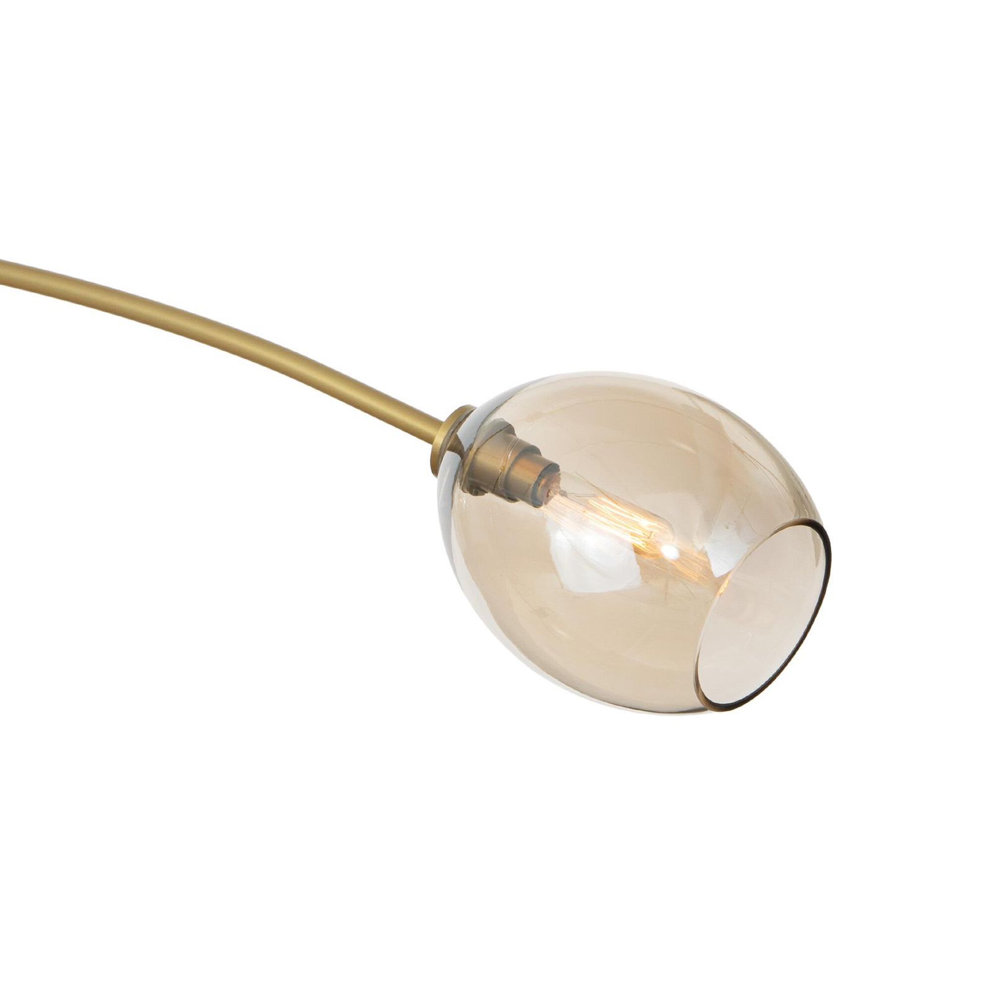 Shown in Natural Brass finish and Glass shade