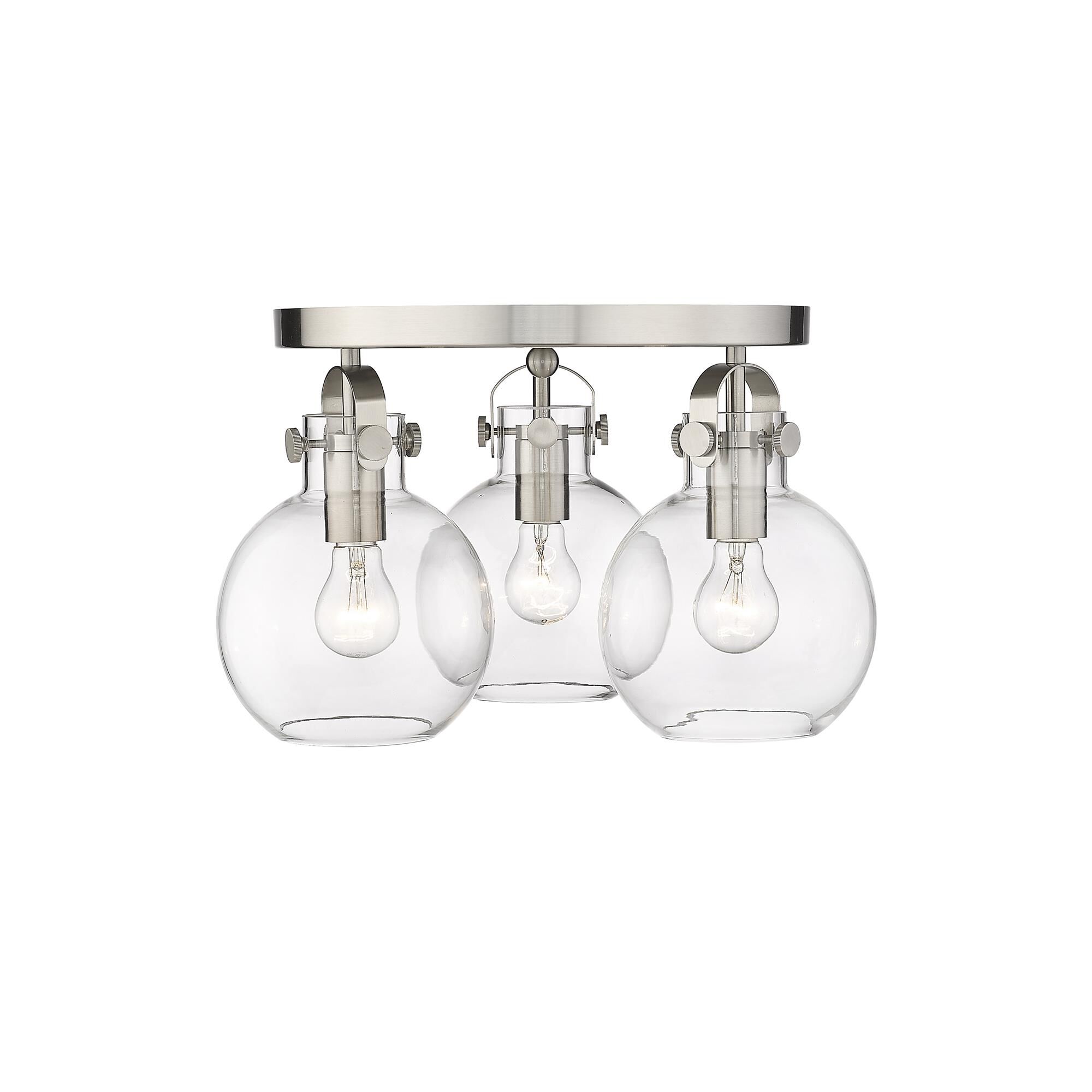 Shown in Satin Nickel finish and Clear glass