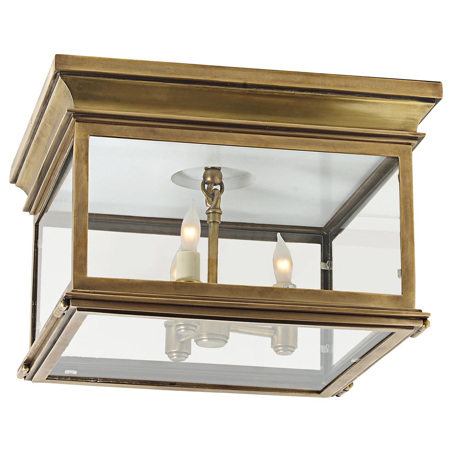 Shown in Antique-Burnished Brass finish and Clear glass