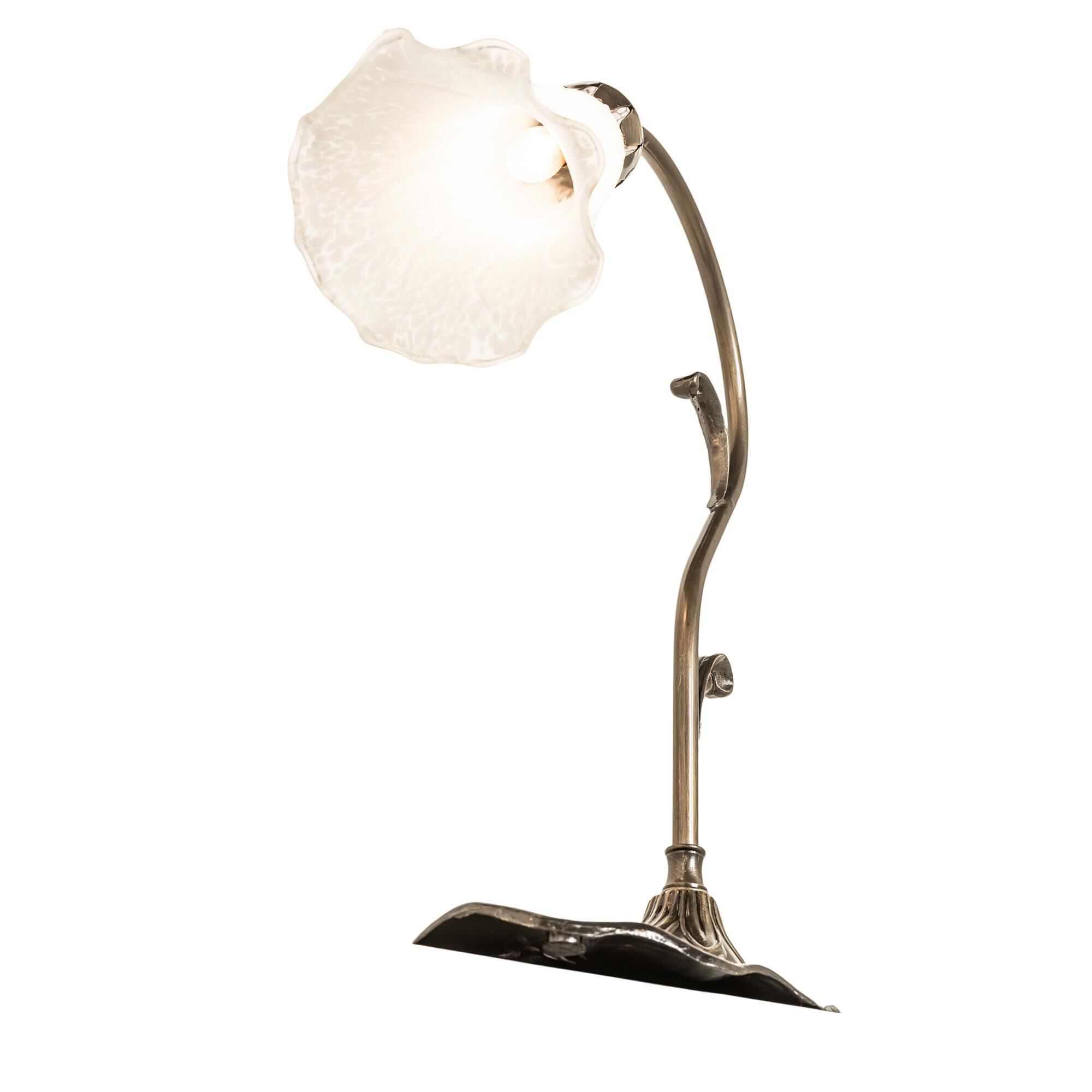 Shown in Antique Brass finish and White glass