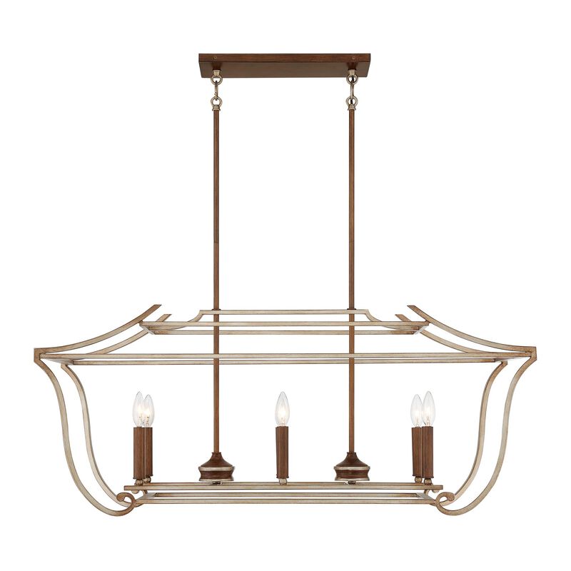 Magnolia Manor 42 Inch 6 Light Linear Suspension Light by Metropolitan Lighting