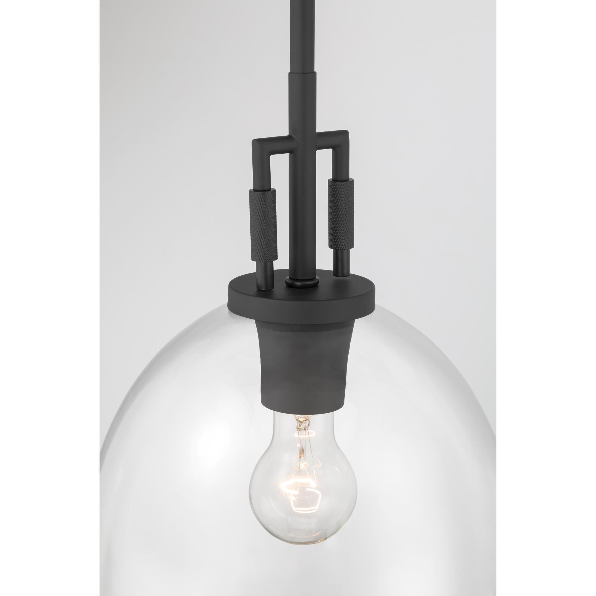 Shown in Dark Matte Black finish and Clear glass