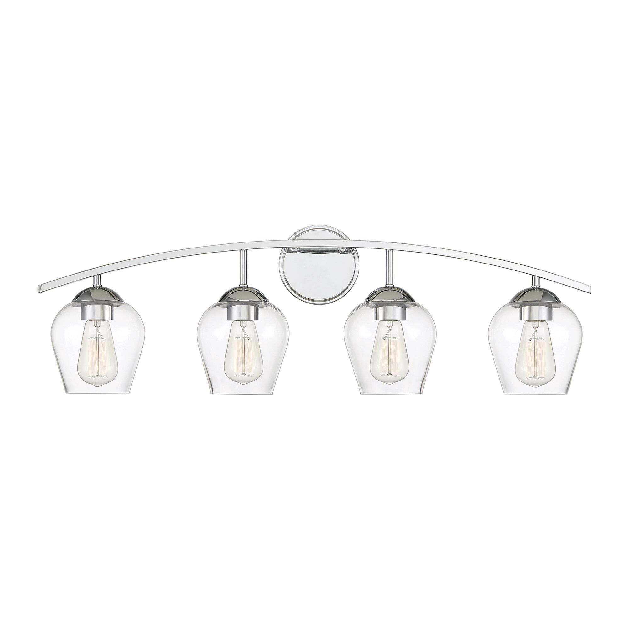 Shown in Chrome finish and Clear glass