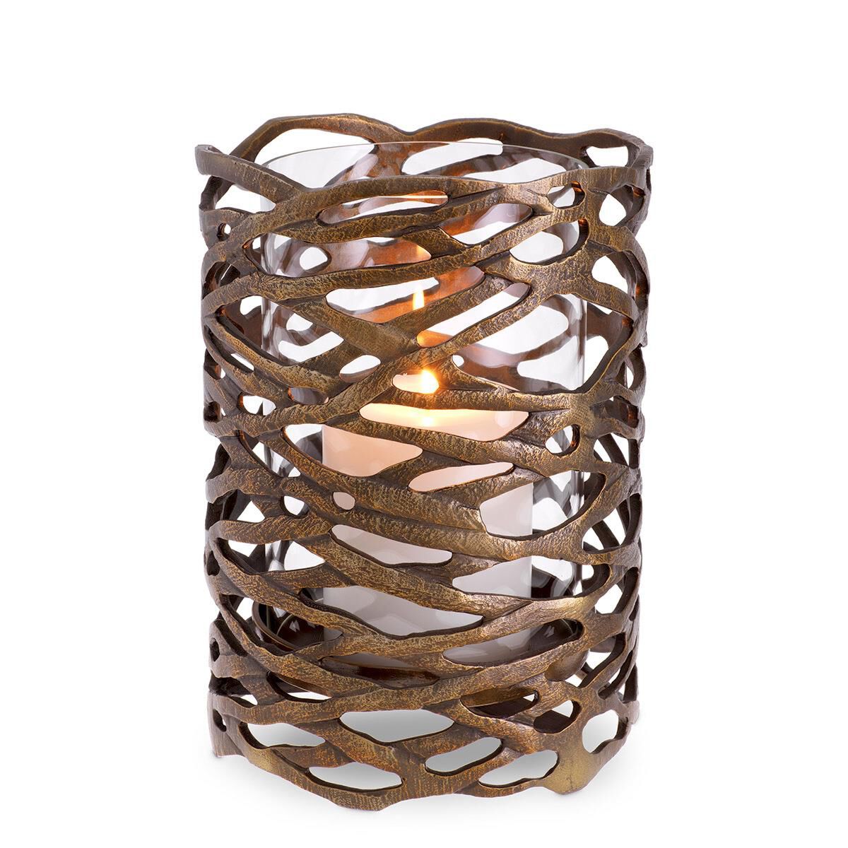 Shown in Vintage Brass, Clear Glass finish