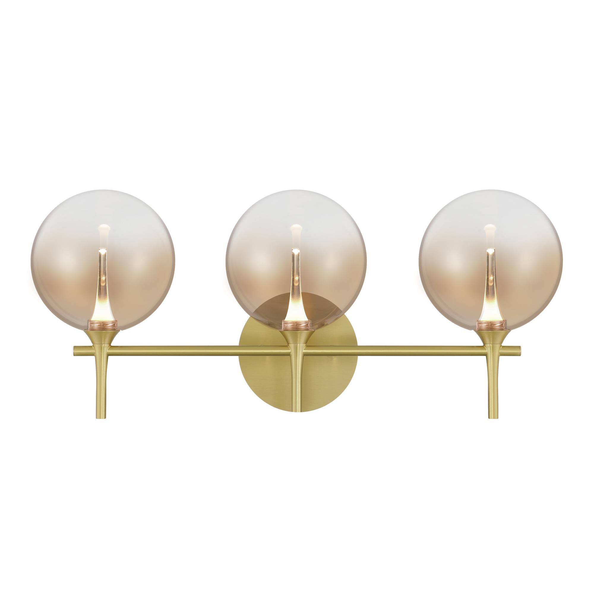 Shown in Gold finish and Amber glass